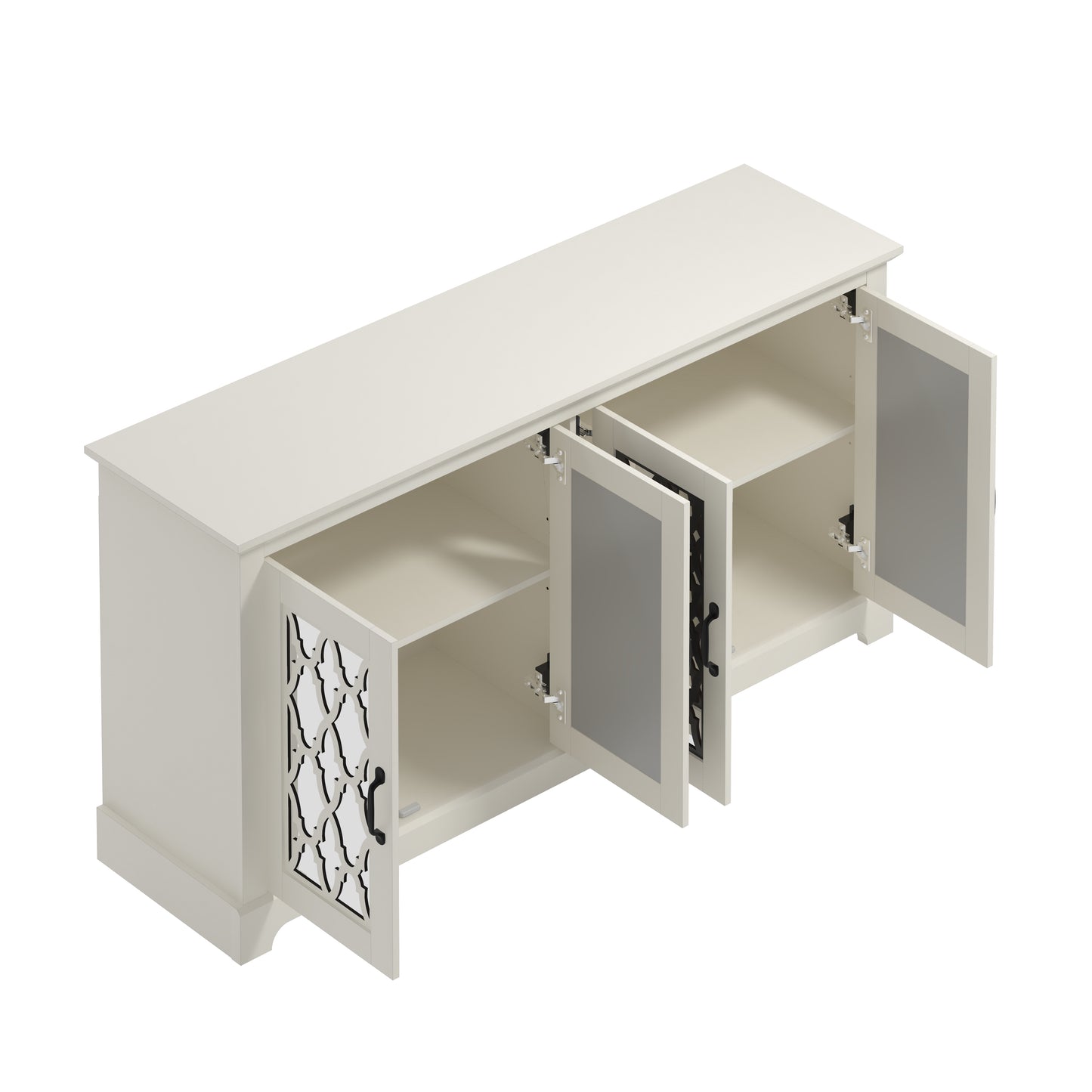 Galano TV Stand with Mirrored Door Storage 68.2" W × 17.1" D × 29.3" H