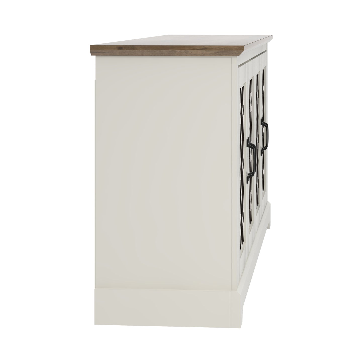 GALANO TV Stand with Mirrored Door Storage 59.6" W × 15.7" D × 29.3" H