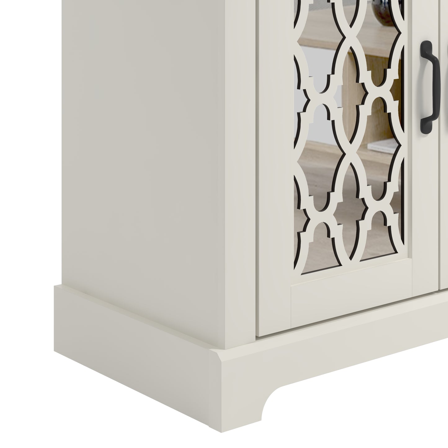 GALANO TV Stand with Mirrored Door Storage 59.6" W × 15.7" D × 29.3" H