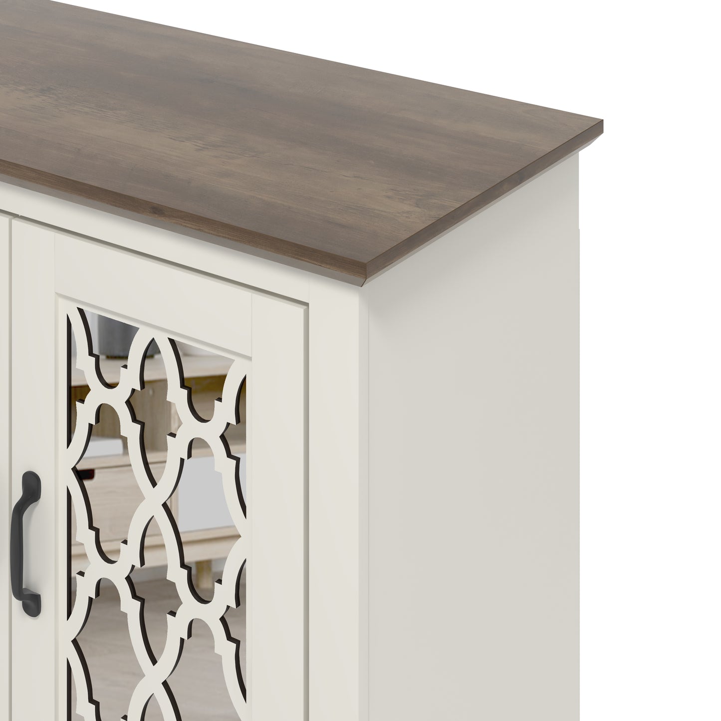 Galano TV Stand with Mirrored Door Storage 68.2" W × 17.1" D × 29.3" H