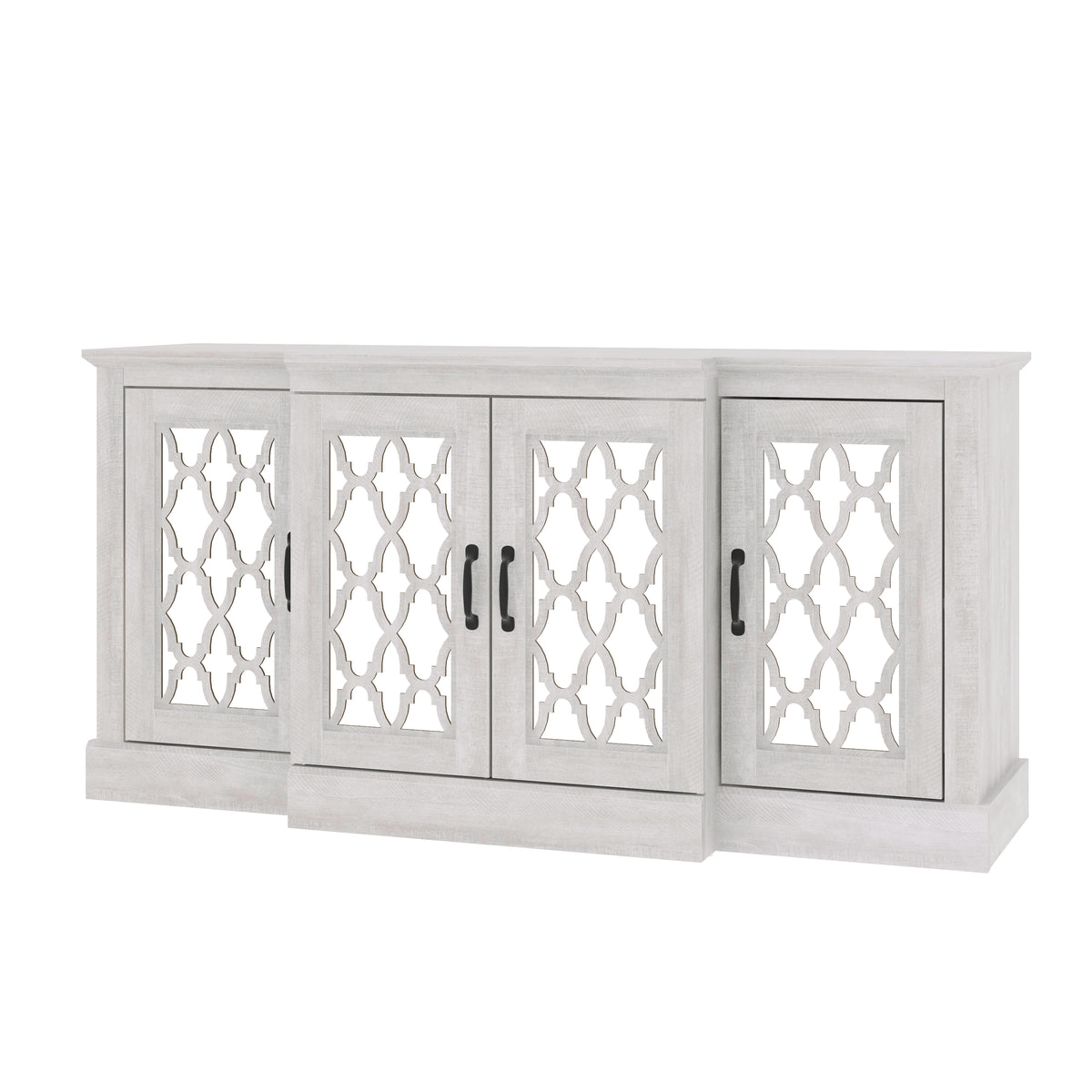 GALANO 60.4" 4-Door Sideboard Buffet with 6 Adjustable Shelves and Cable Management