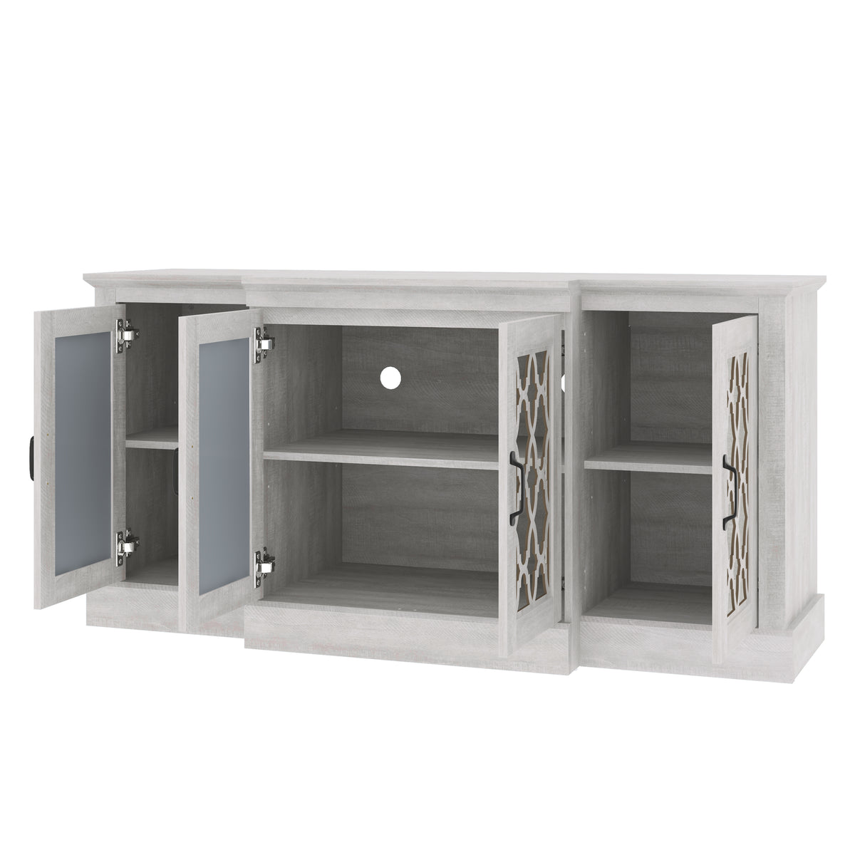 GALANO 60.4" 4-Door Sideboard Buffet with 6 Adjustable Shelves and Cable Management