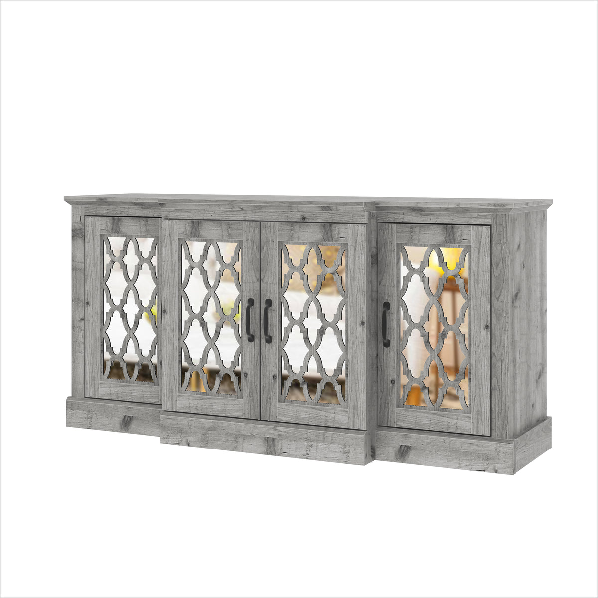 GALANO 60.4" 4-Door Sideboard Buffet with 6 Adjustable Shelves and Cable Management
