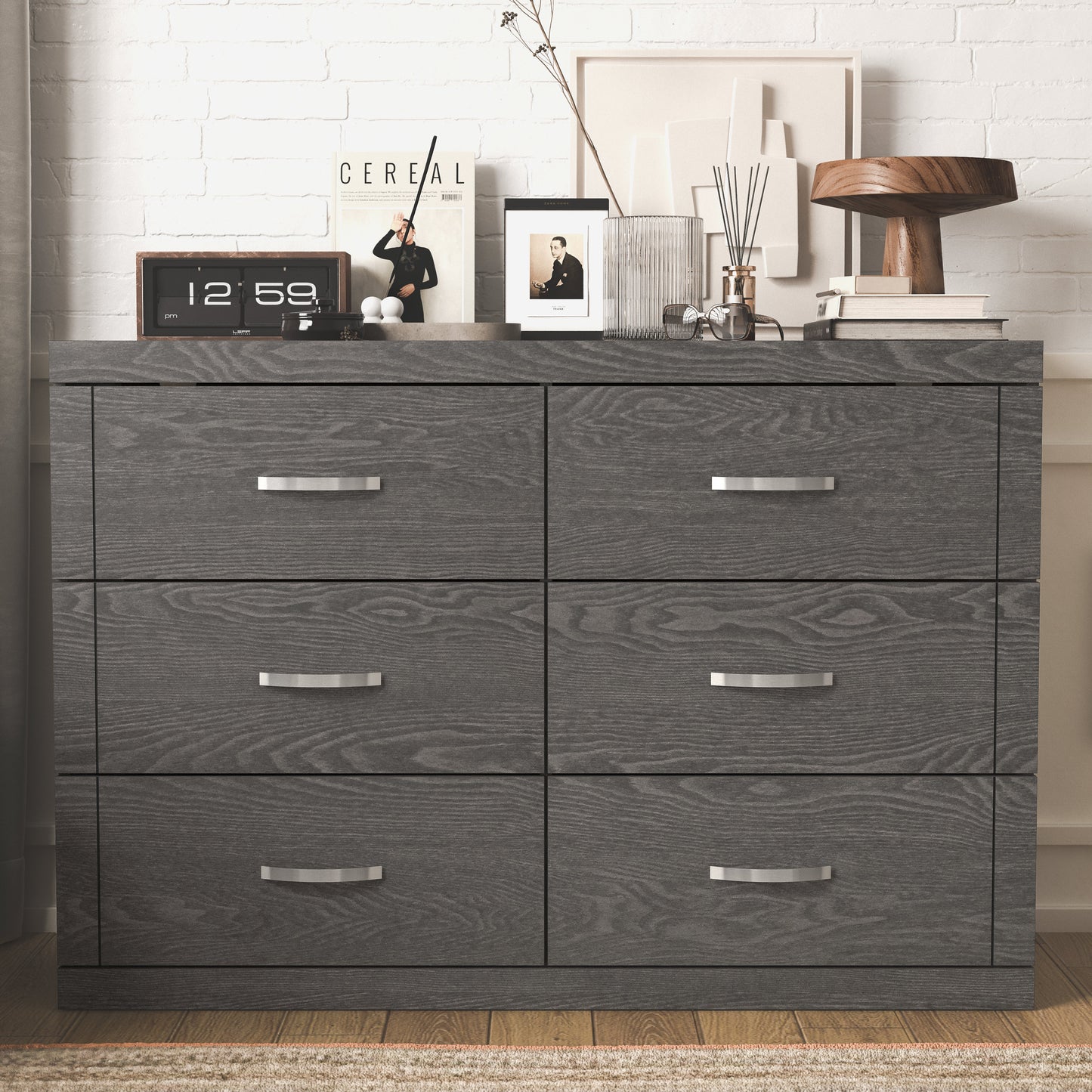 Galano 6-Drawer Double Dresser with Interlock Safety 46.5" W × 16.1" D × 31.0" H
