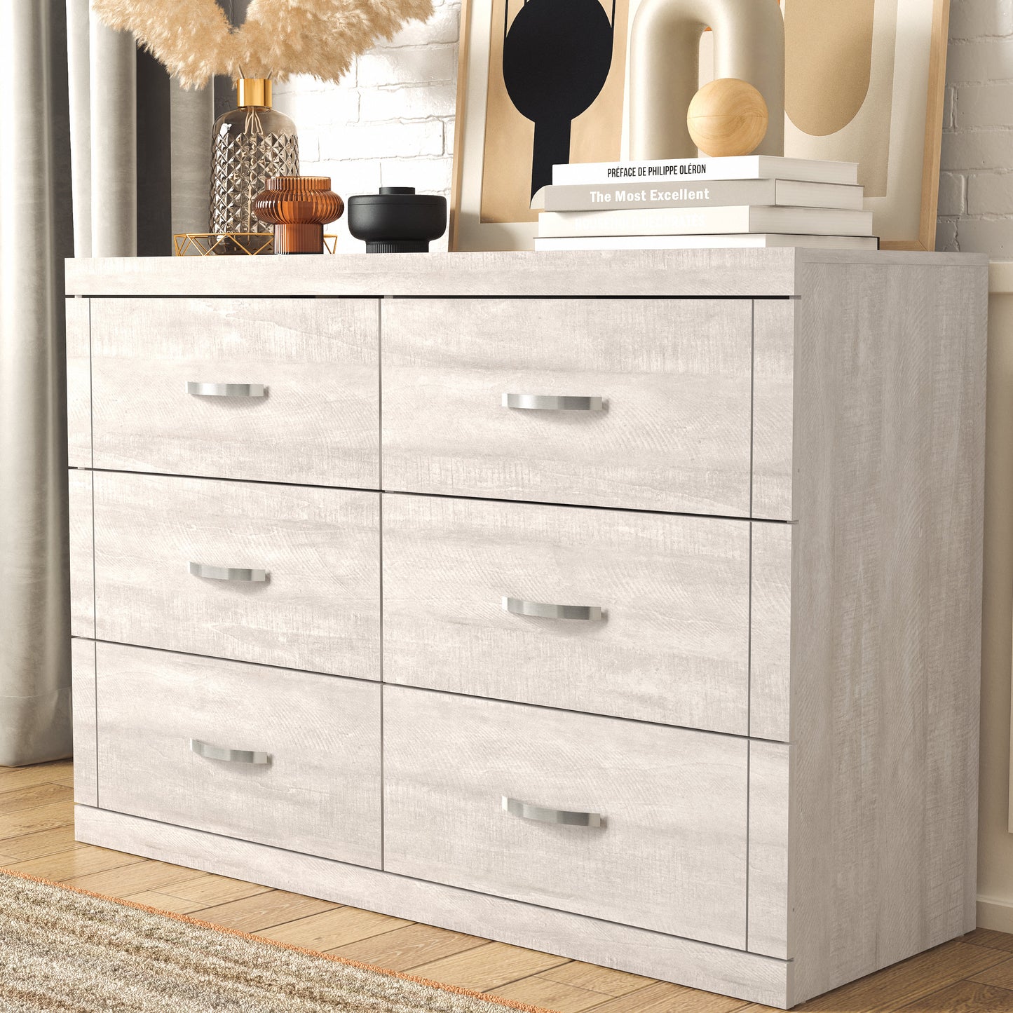 Galano 6-Drawer Double Dresser with Interlock Safety 46.5" W × 16.1" D × 31.0" H