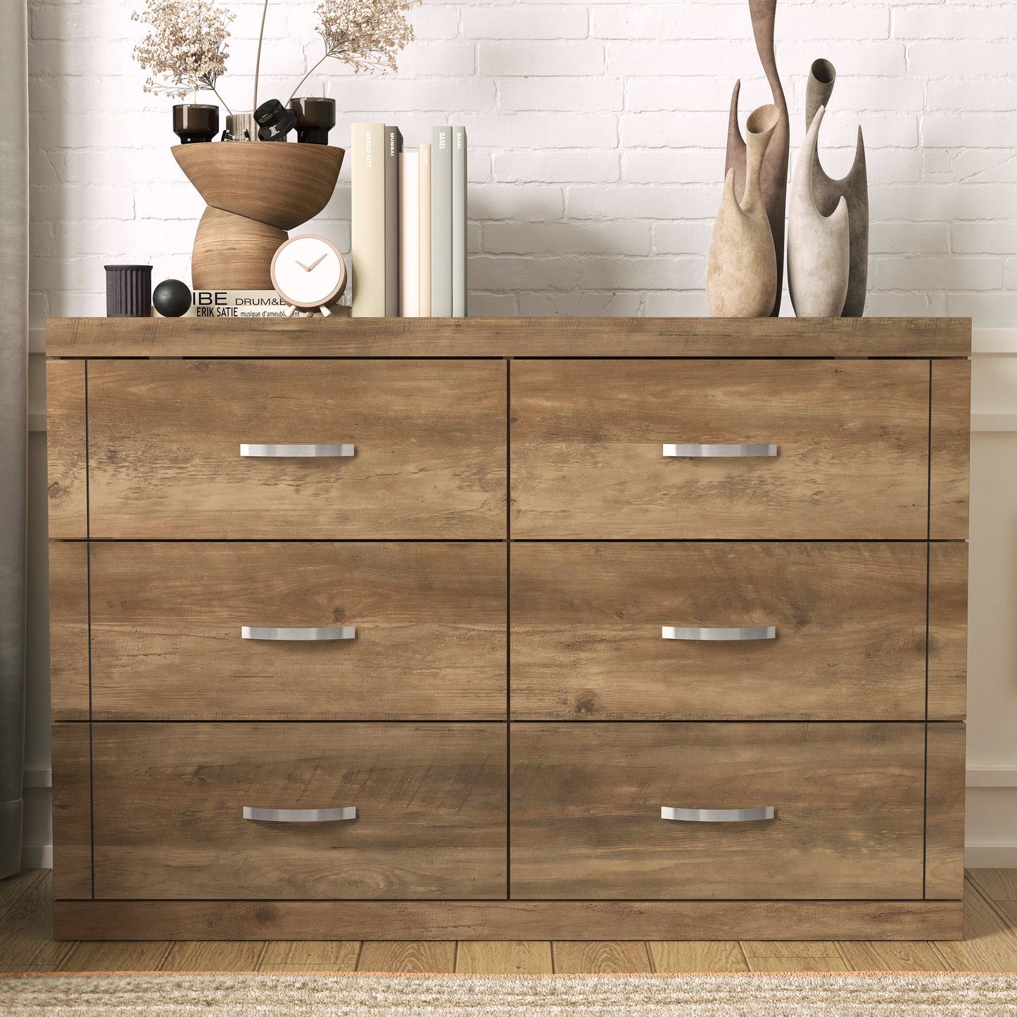 Galano 6-Drawer Double Dresser with Interlock Safety 46.5" W × 16.1" D × 31.0" H