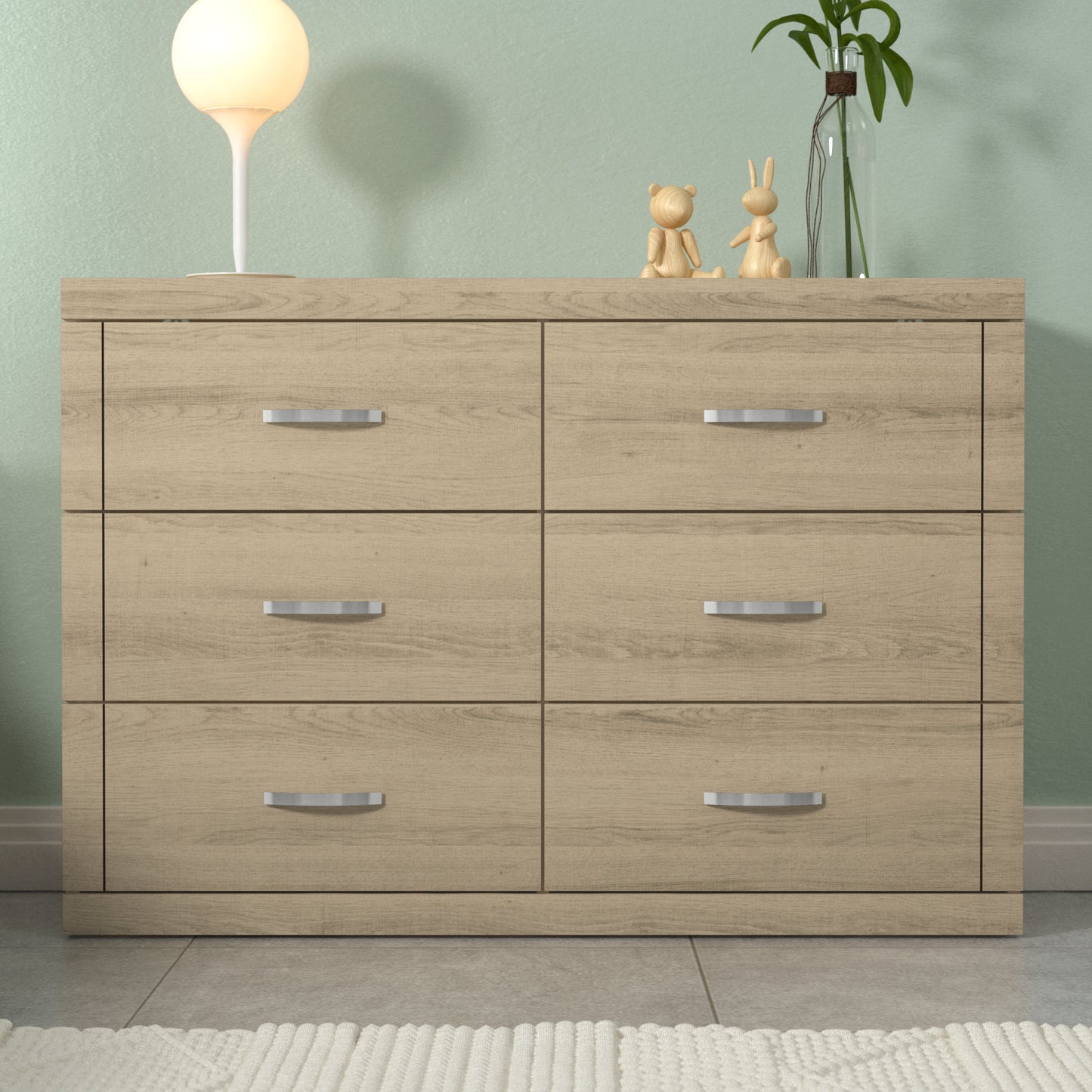 Galano 6-Drawer Double Dresser with Interlock Safety 46.5" W × 16.1" D × 31.0" H