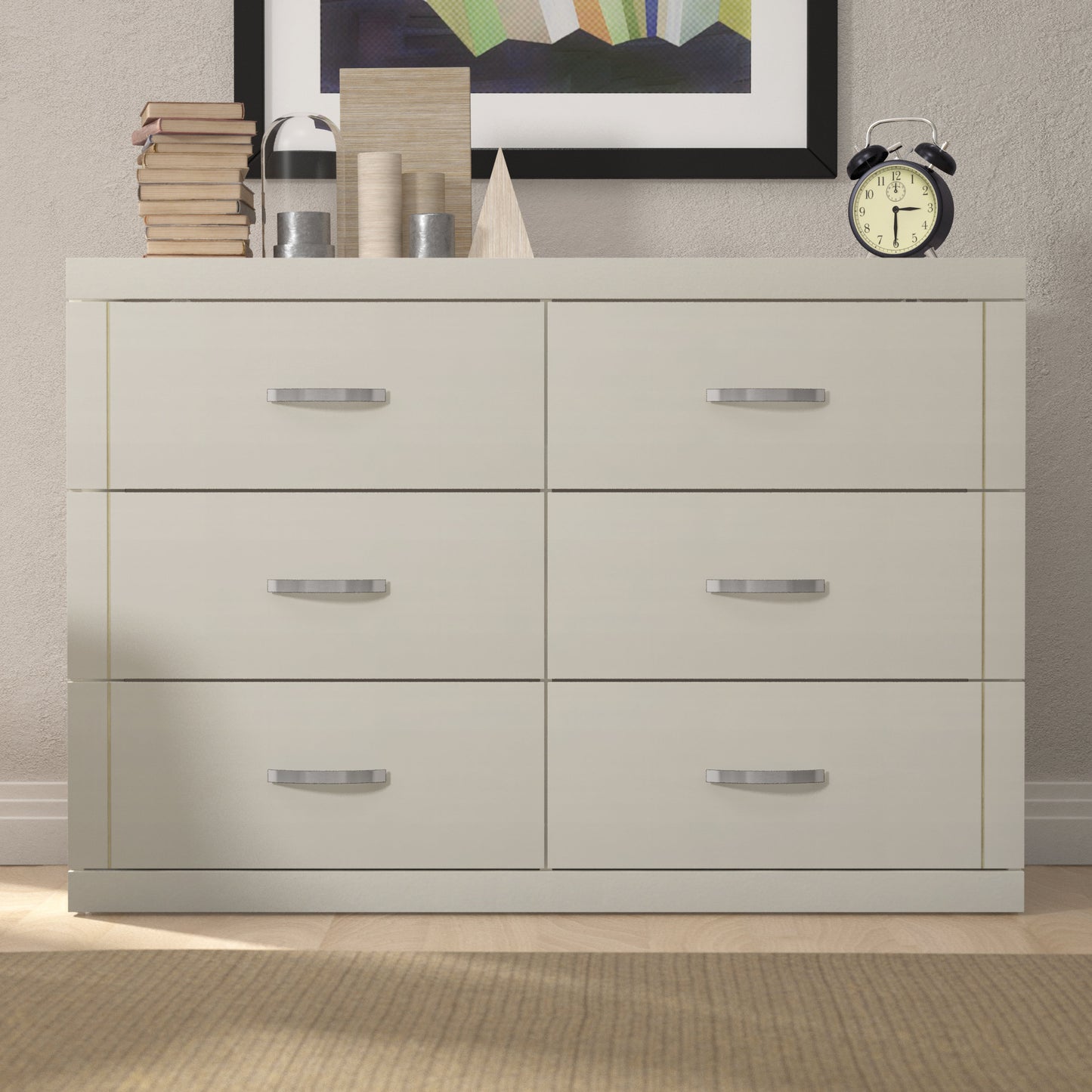 Galano 6-Drawer Double Dresser with Interlock Safety 46.5" W × 16.1" D × 31.0" H
