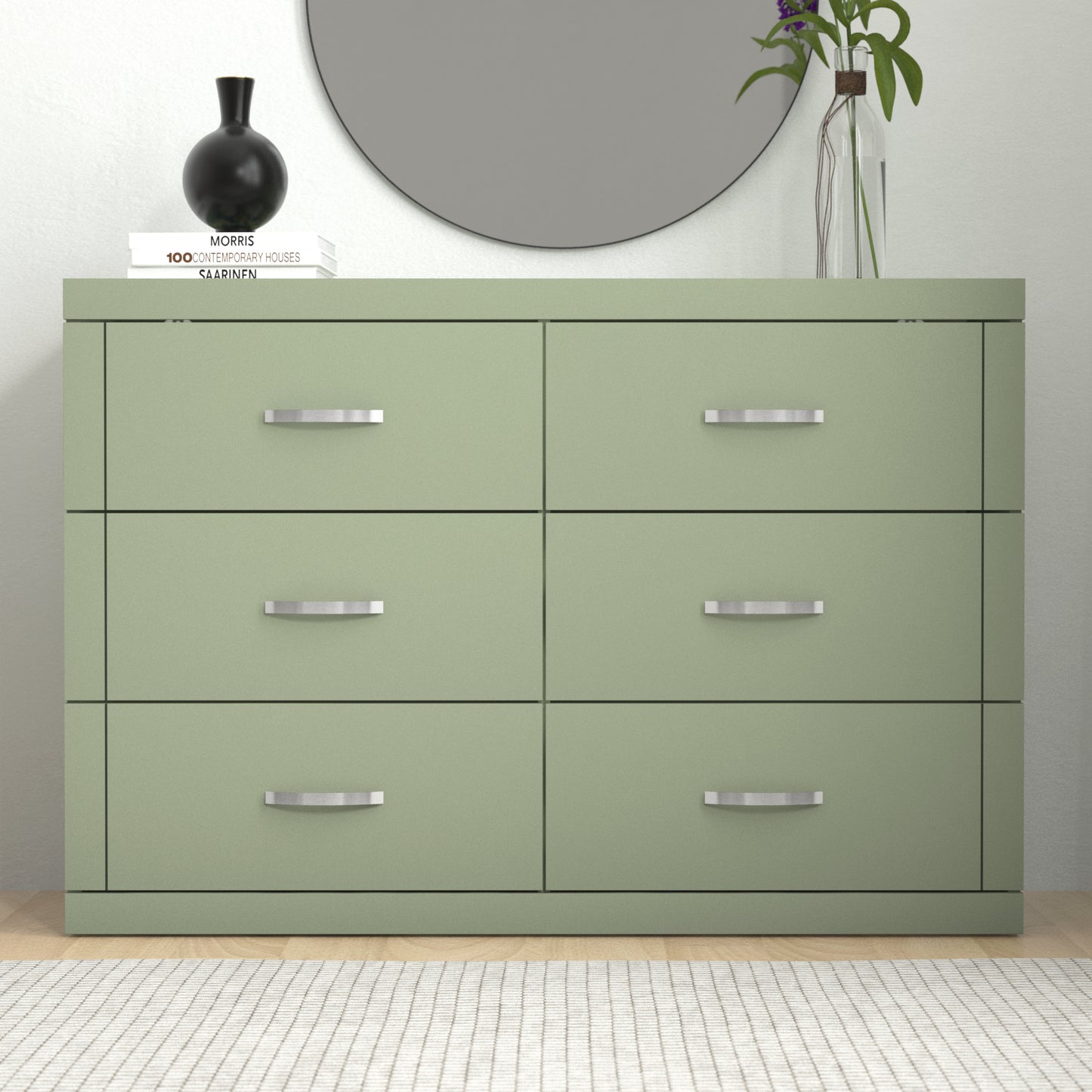 Galano 6-Drawer Double Dresser with Interlock Safety 46.5" W × 16.1" D × 31.0" H