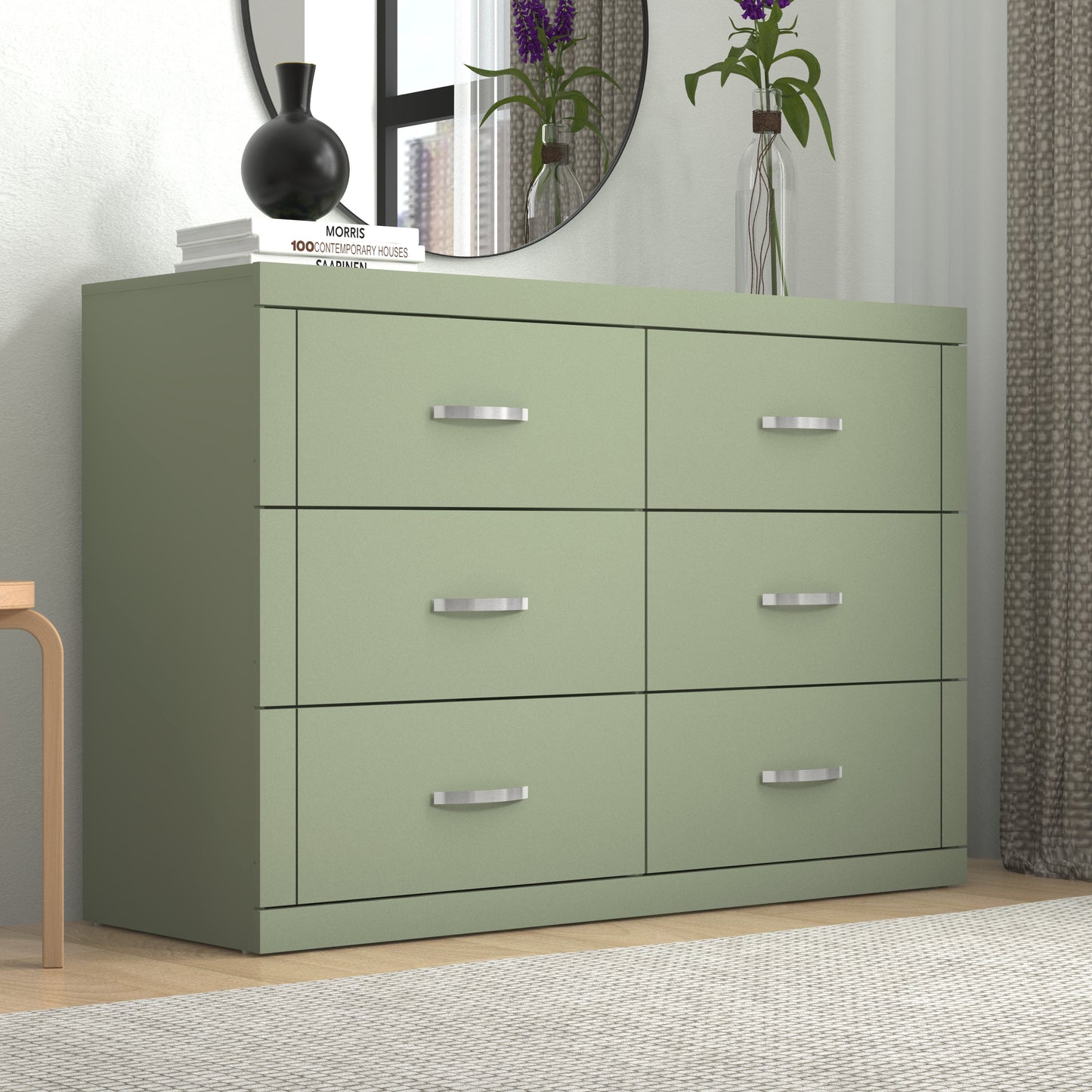 Galano 6-Drawer Double Dresser with Interlock Safety 46.5" W × 16.1" D × 31.0" H