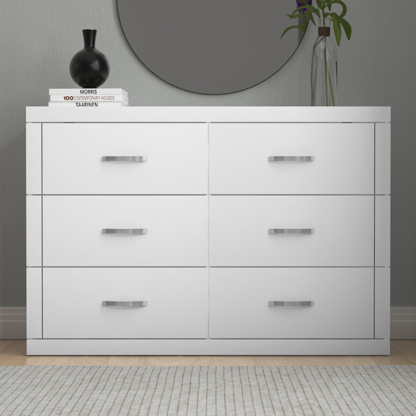 Galano 6-Drawer Double Dresser with Interlock Safety 46.5" W × 16.1" D × 31.0" H