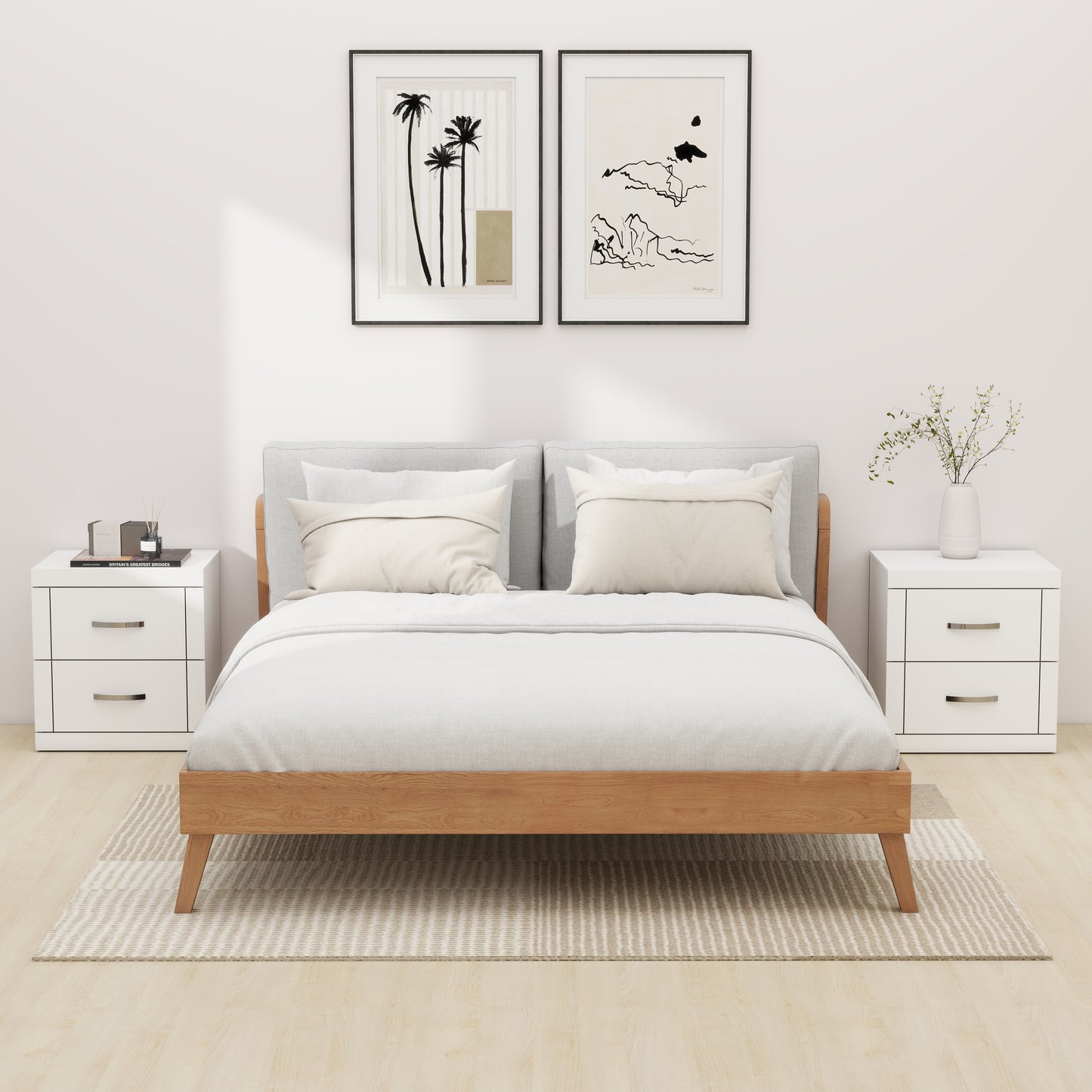 Galano Modern 2-Drawer Nightstand 18.9" W × 16.3" D × 20.3" H