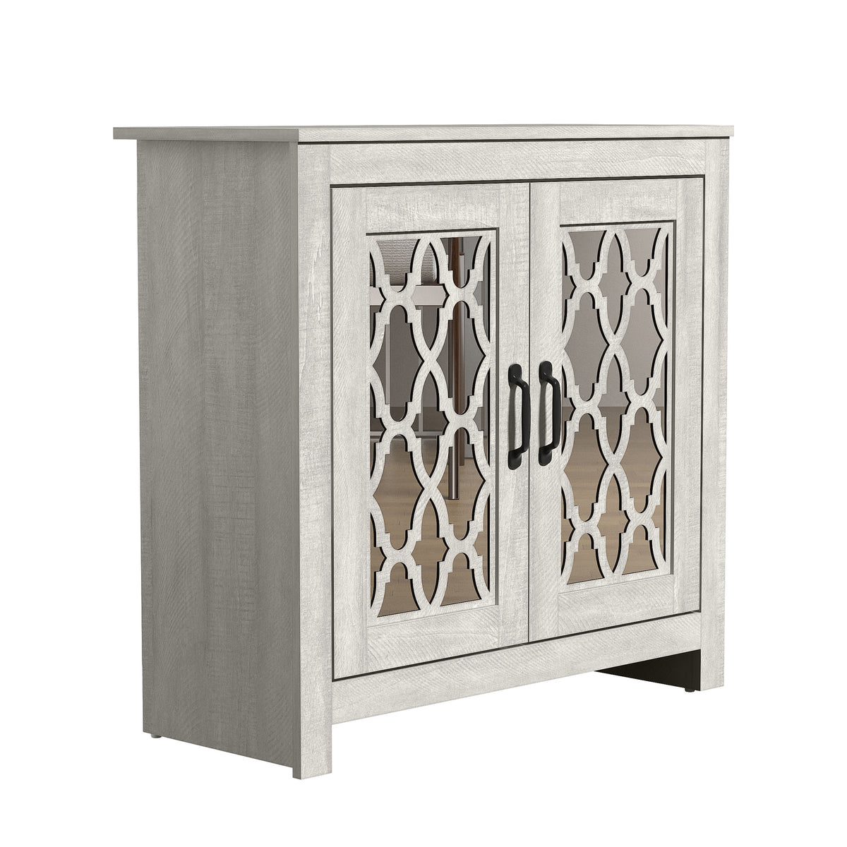 GALANO 12-Pair Shoe Storage Cabinet with 2 Mirrored Doors