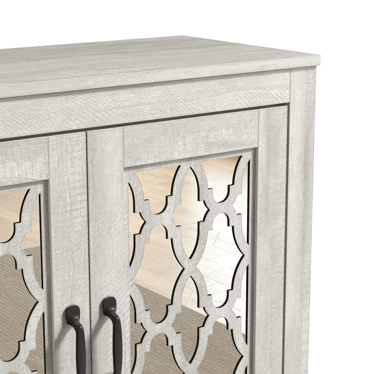 GALANO 12-Pair Shoe Storage Cabinet with 2 Mirrored Doors