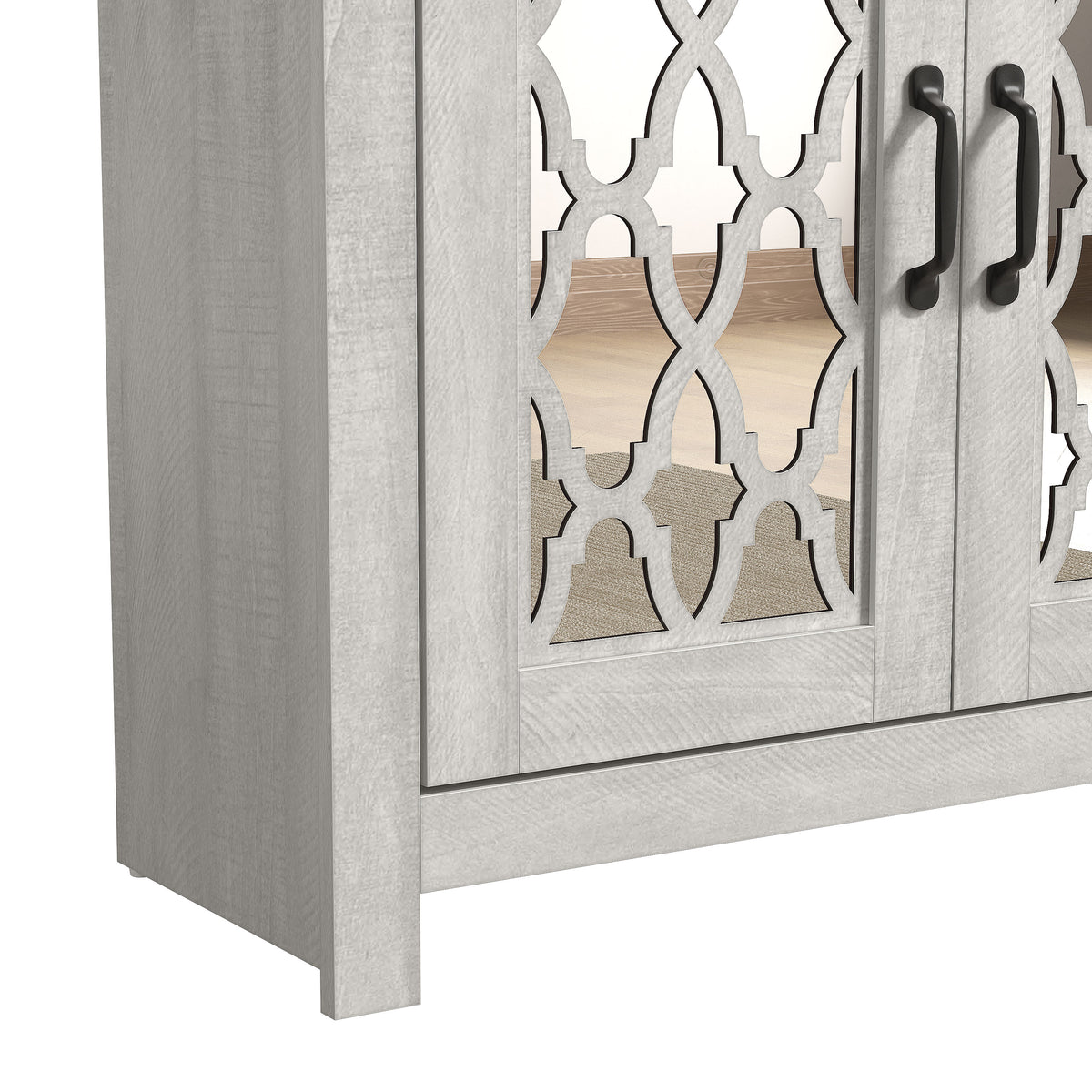 GALANO 12-Pair Shoe Storage Cabinet with 2 Mirrored Doors