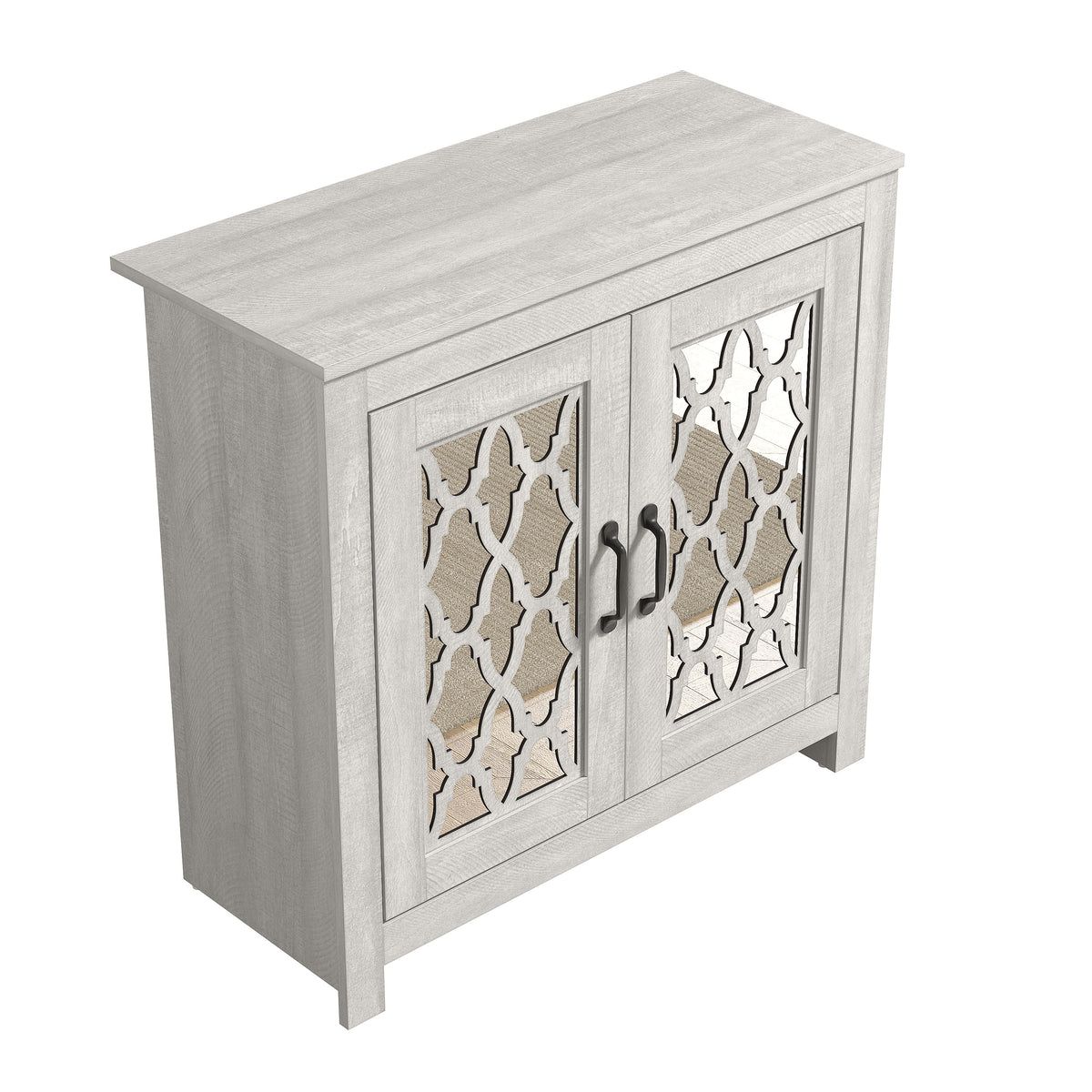 GALANO 12-Pair Shoe Storage Cabinet with 2 Mirrored Doors
