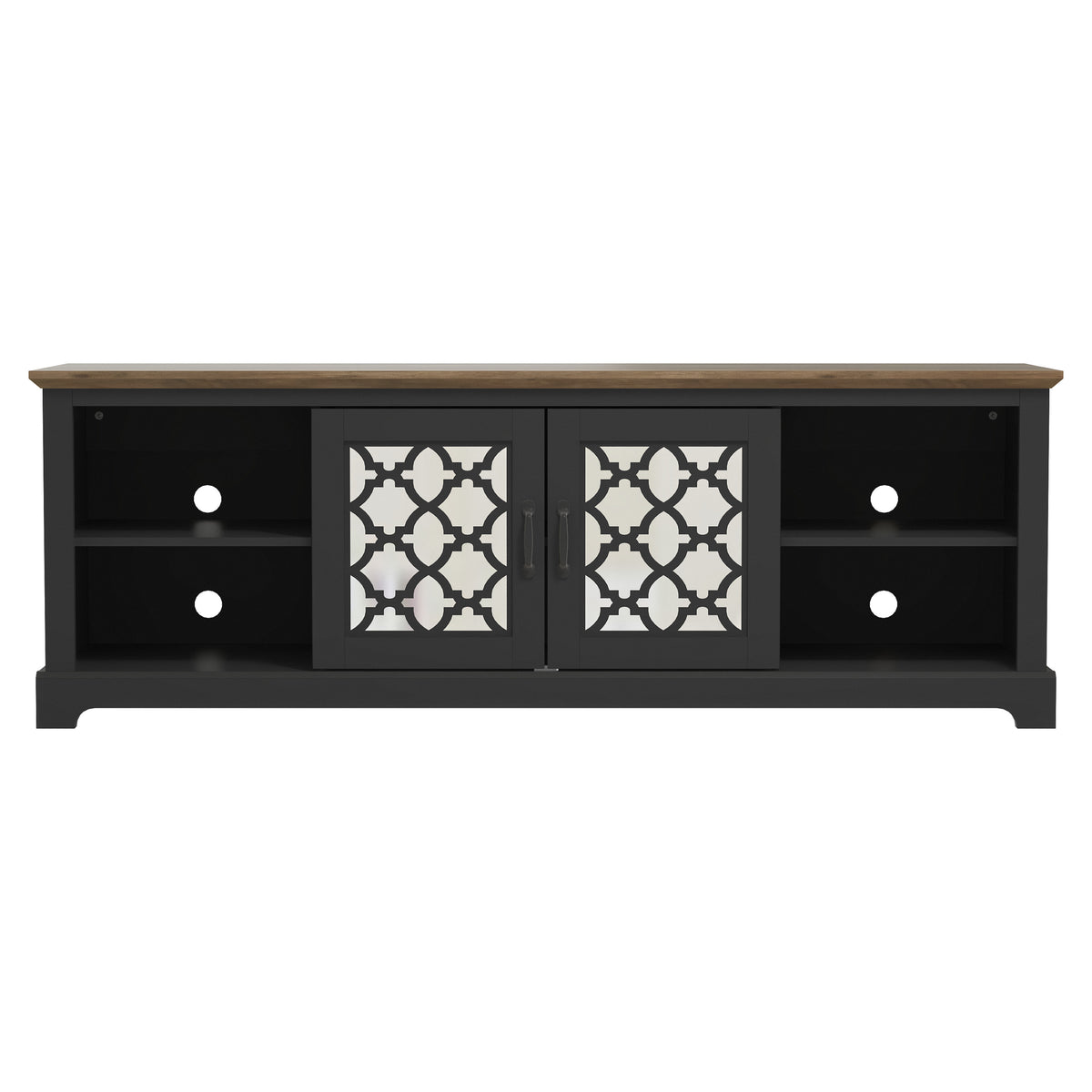 GALANO TV Stand with Mirrored Doors for TVs up to 75 Inches