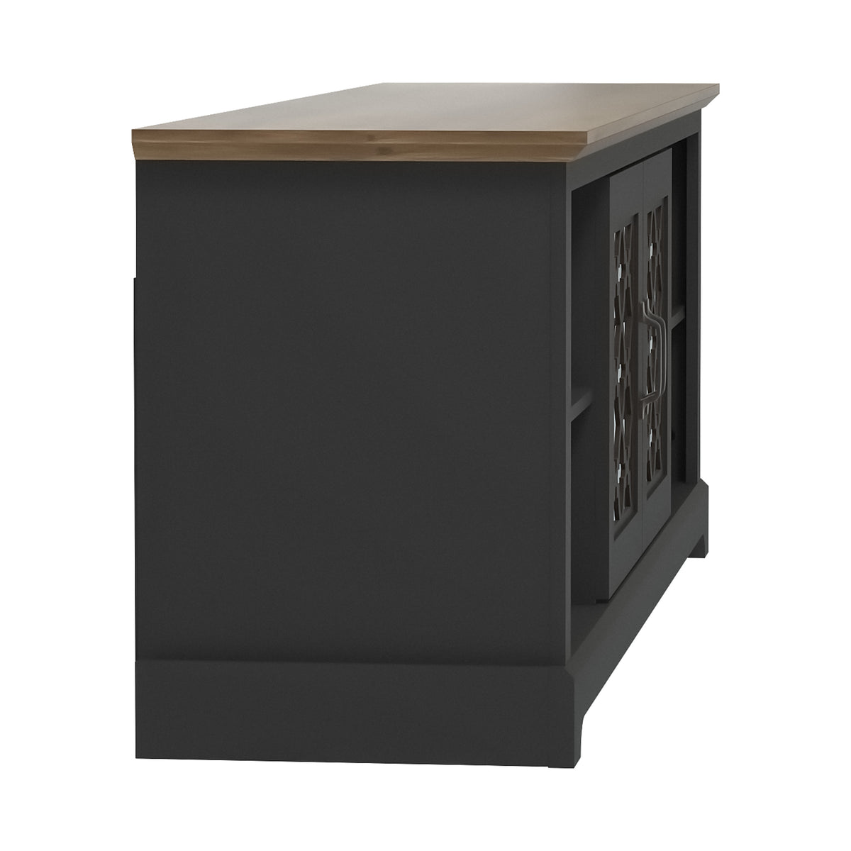 GALANO TV Stand with Mirrored Doors for TVs up to 75 Inches