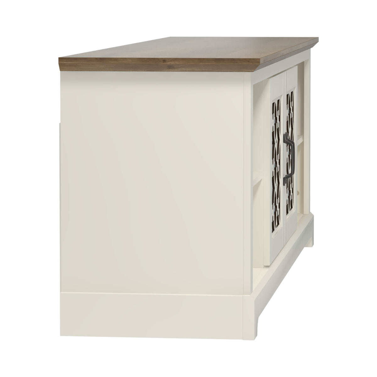GALANO TV Stand with Mirrored Doors for TVs up to 75 Inches