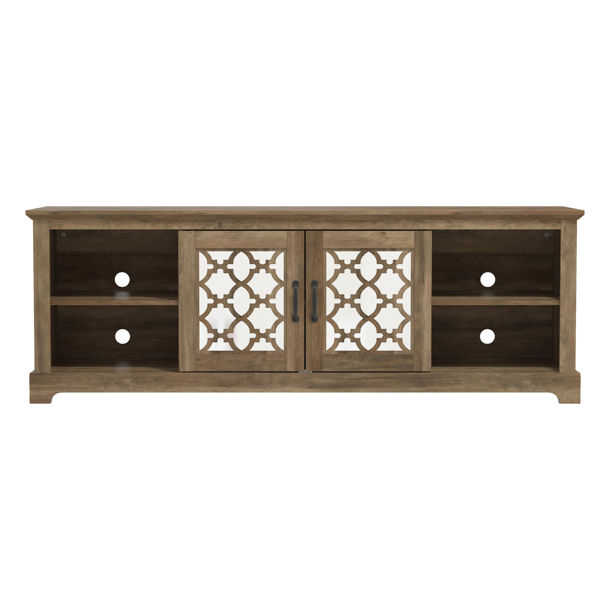 GALANO TV Stand with Mirrored Doors for TVs up to 75 Inches