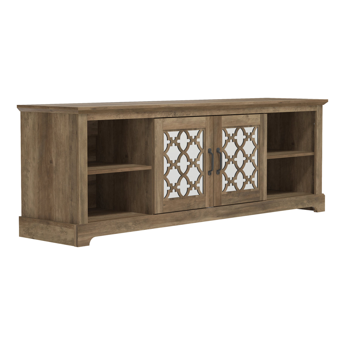 GALANO TV Stand with Mirrored Doors for TVs up to 75 Inches