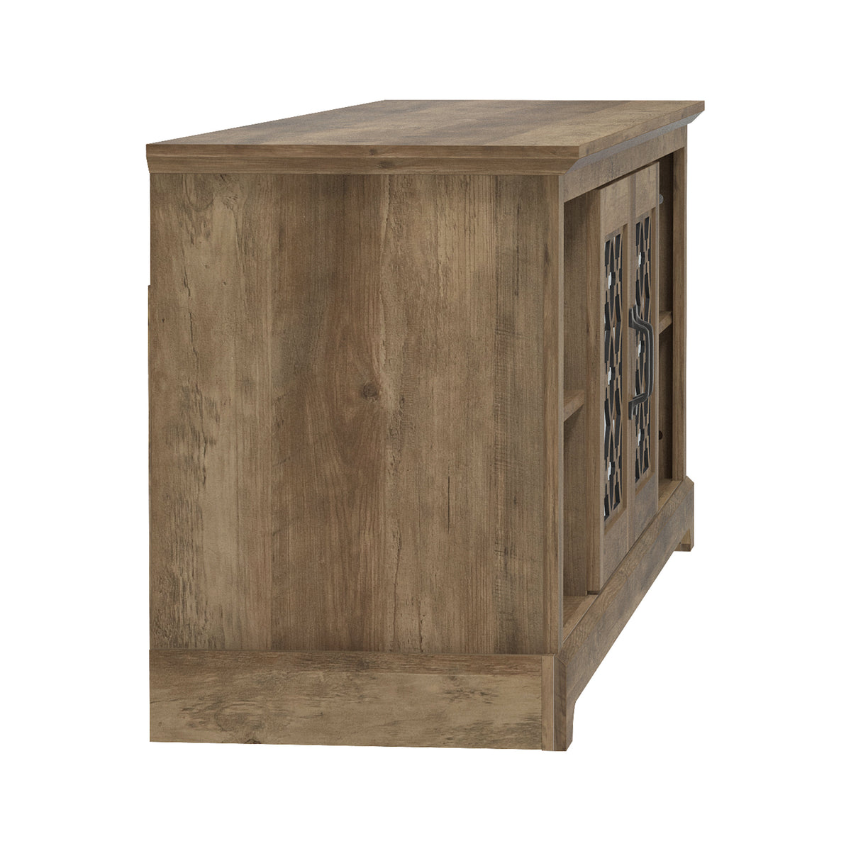 GALANO TV Stand with Mirrored Doors for TVs up to 75 Inches