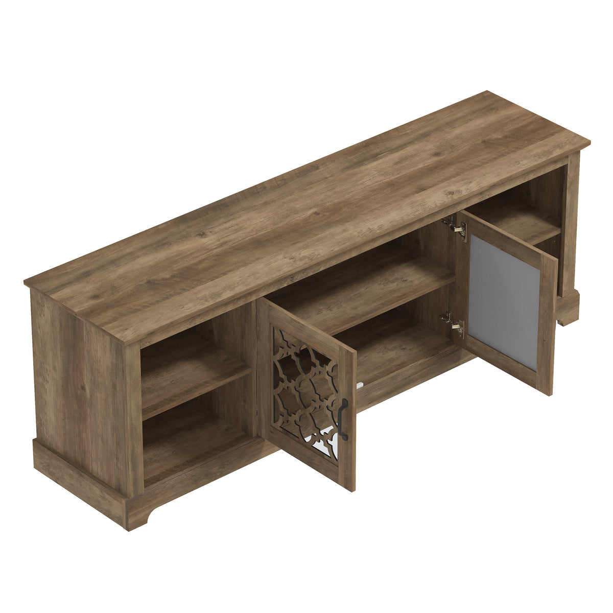 GALANO TV Stand with Mirrored Doors for TVs up to 75 Inches