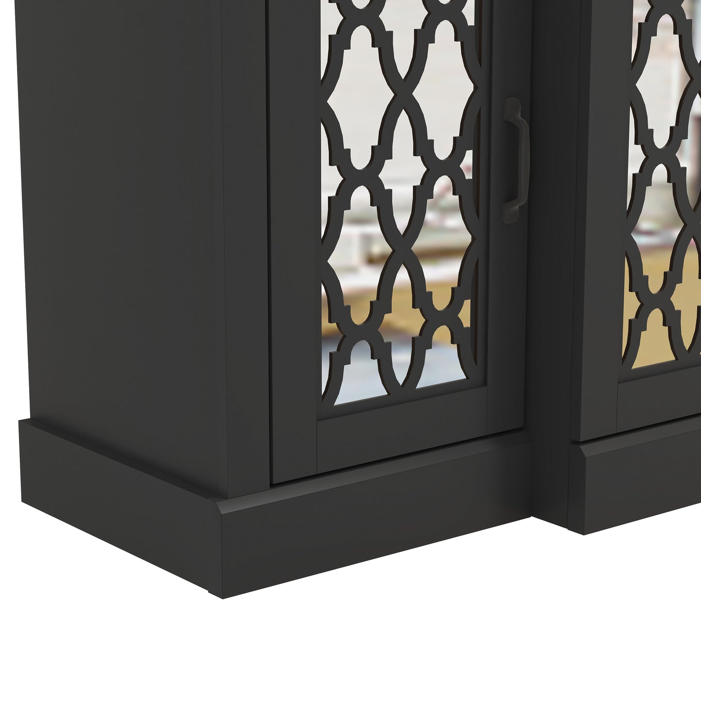 Galano sideboard with mirrored cutout doors 60.4" W × 18.2" D × 29.3" H