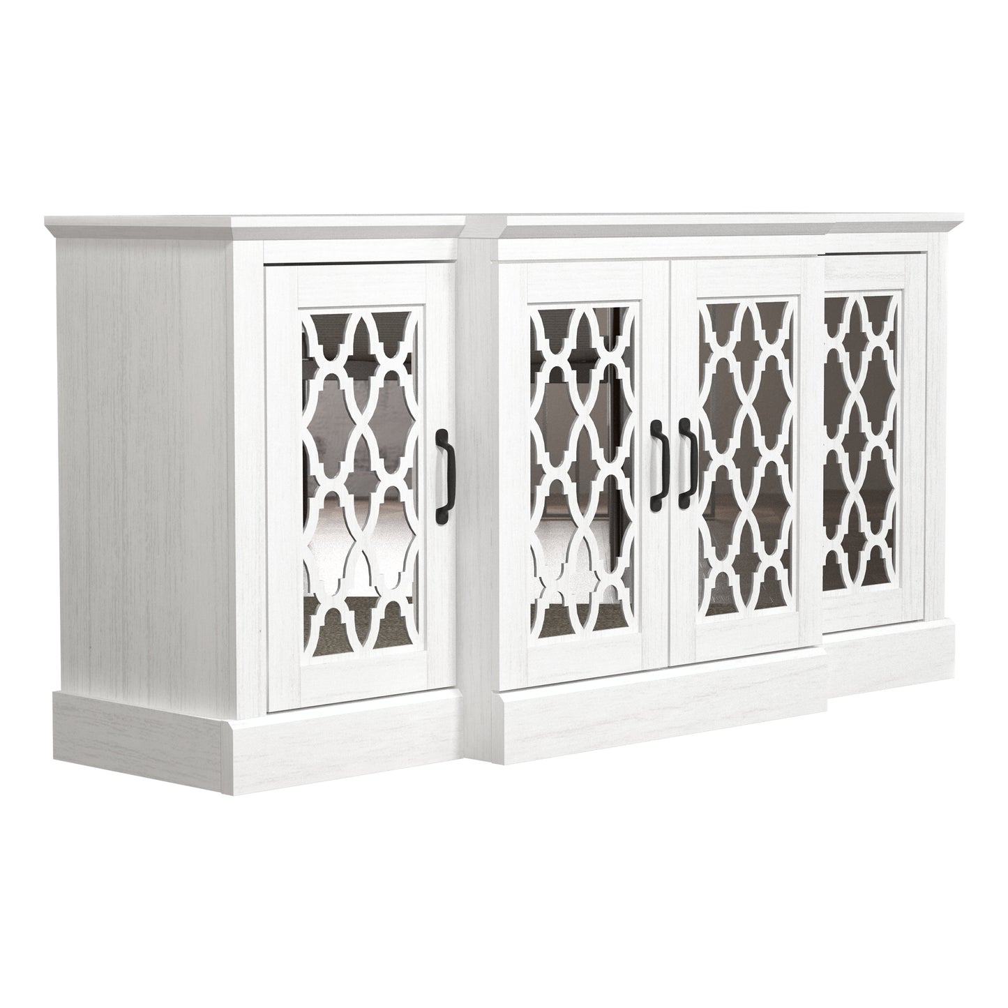 Galano sideboard with mirrored cutout doors 60.4" W × 18.2" D × 29.3" H