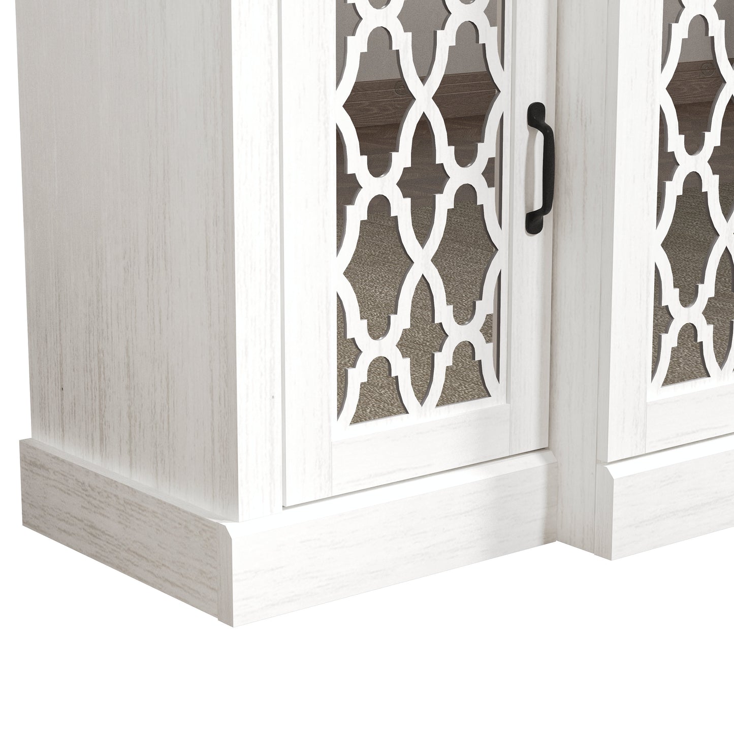 Galano sideboard with mirrored cutout doors 60.4" W × 18.2" D × 29.3" H