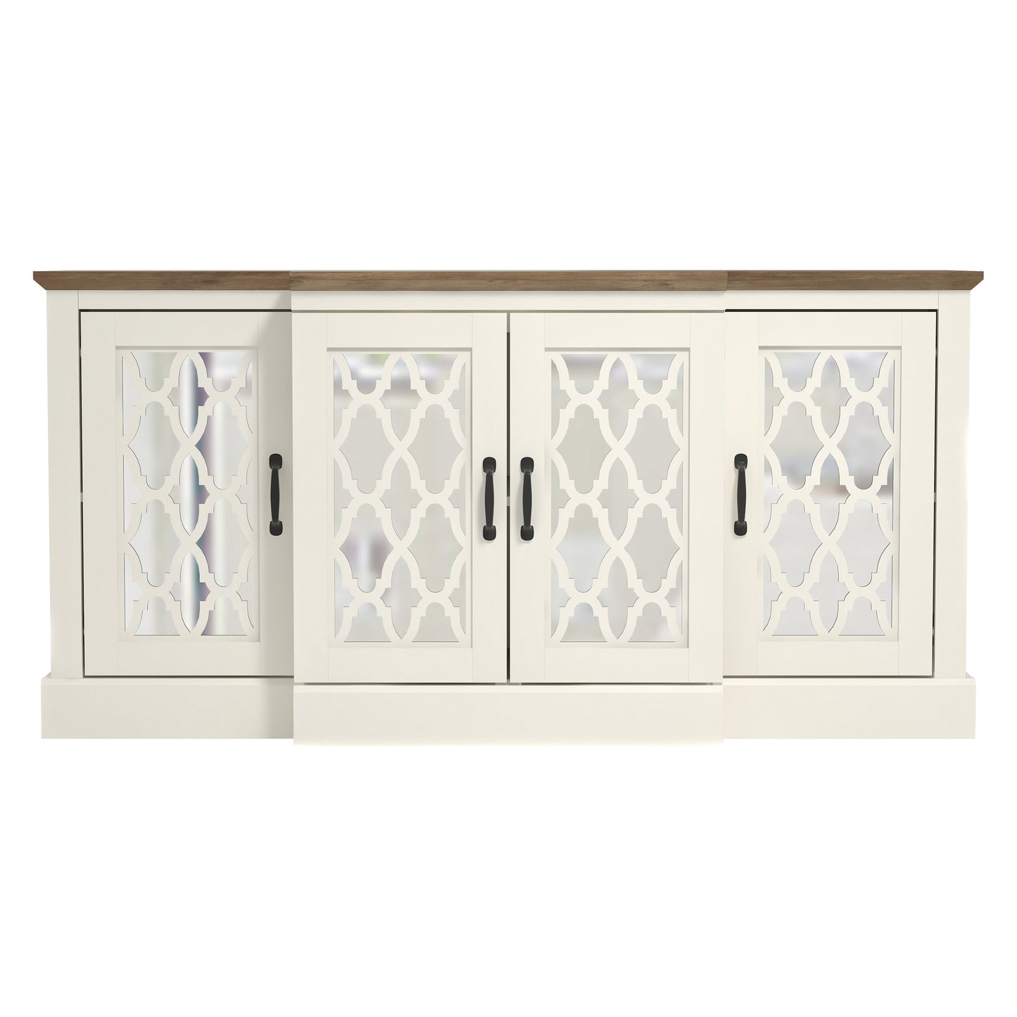 Galano sideboard with mirrored cutout doors 60.4" W × 18.2" D × 29.3" H