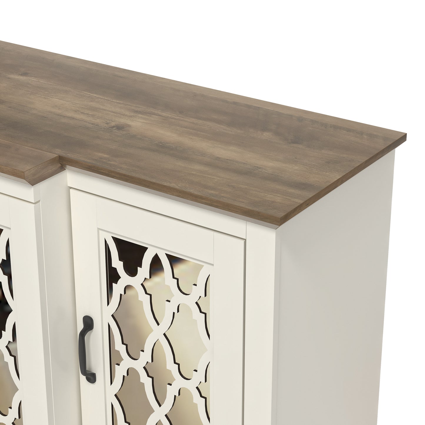 Galano sideboard with mirrored cutout doors 60.4" W × 18.2" D × 29.3" H