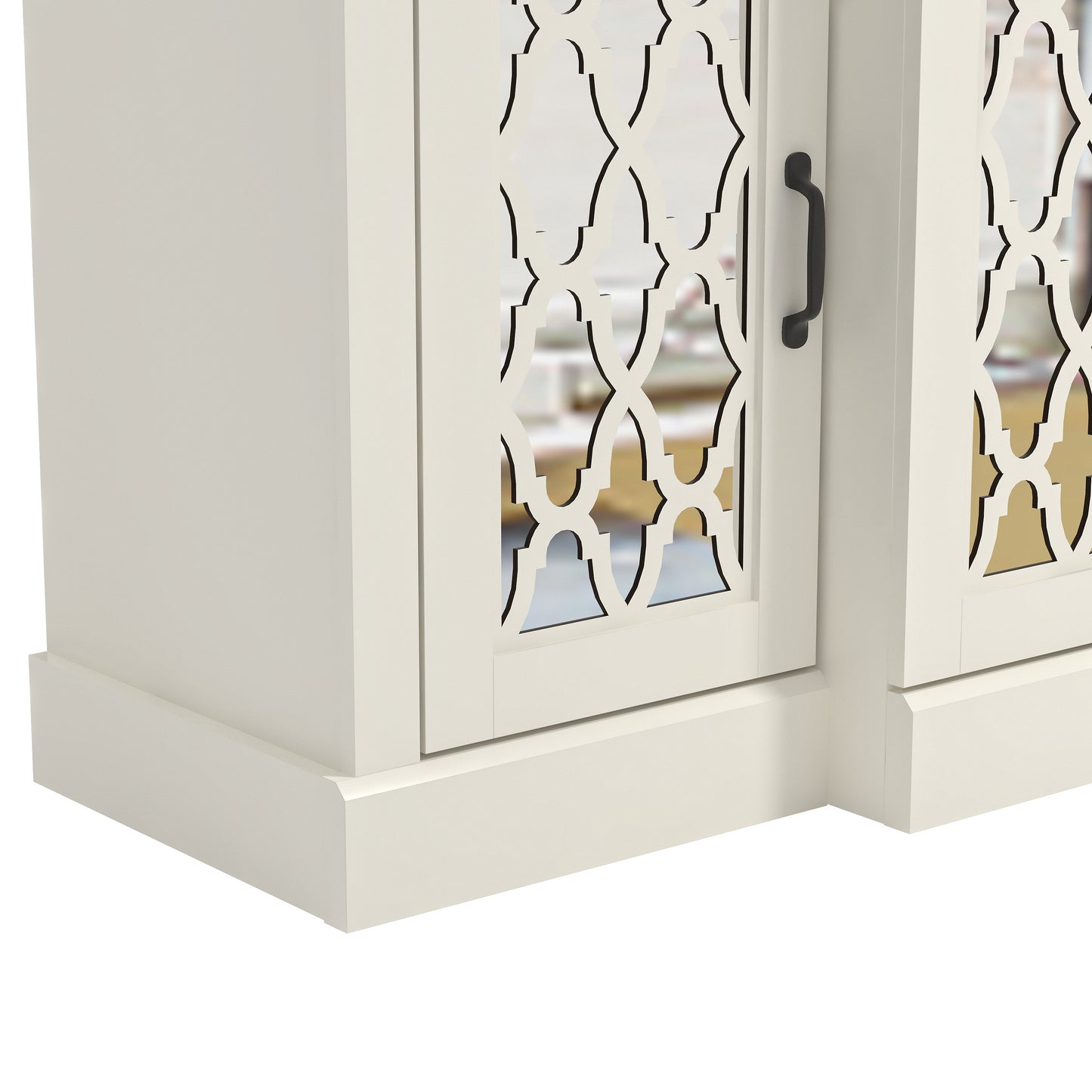 Galano sideboard with mirrored cutout doors 60.4" W × 18.2" D × 29.3" H