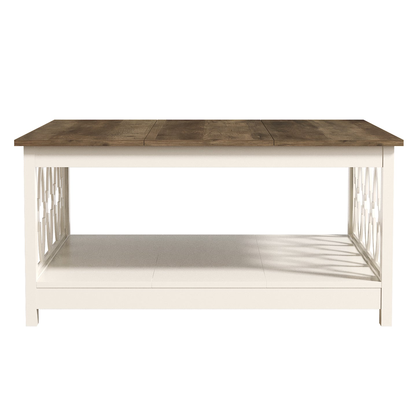 Galano Square Coffee Table with Open Cubby Storage 34.8" W × 34.9" D × 17.1" H