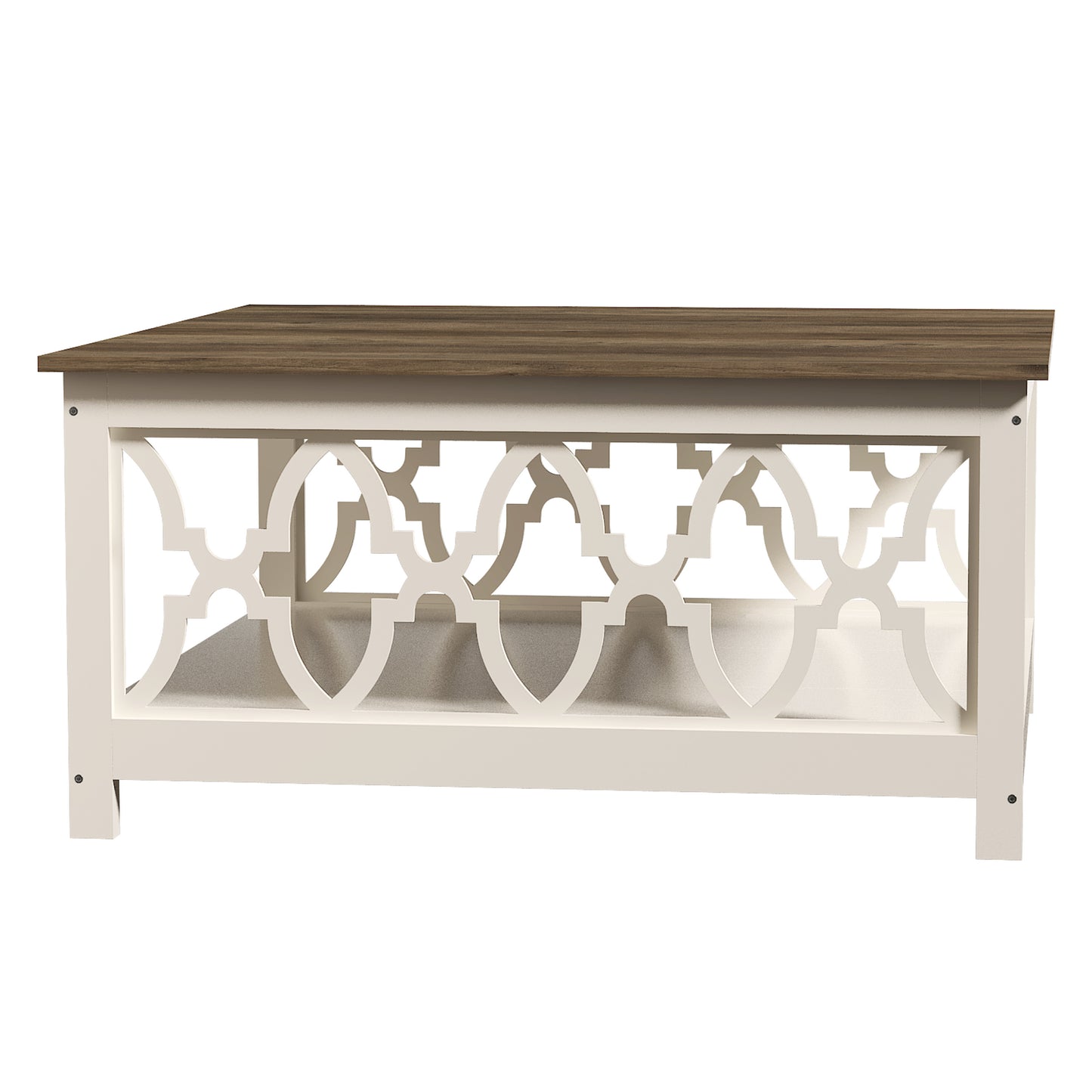 Galano Square Coffee Table with Open Cubby Storage 34.8" W × 34.9" D × 17.1" H