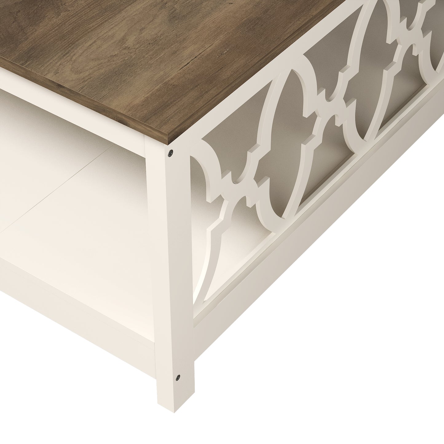 Galano Square Coffee Table with Open Cubby Storage 34.8" W × 34.9" D × 17.1" H