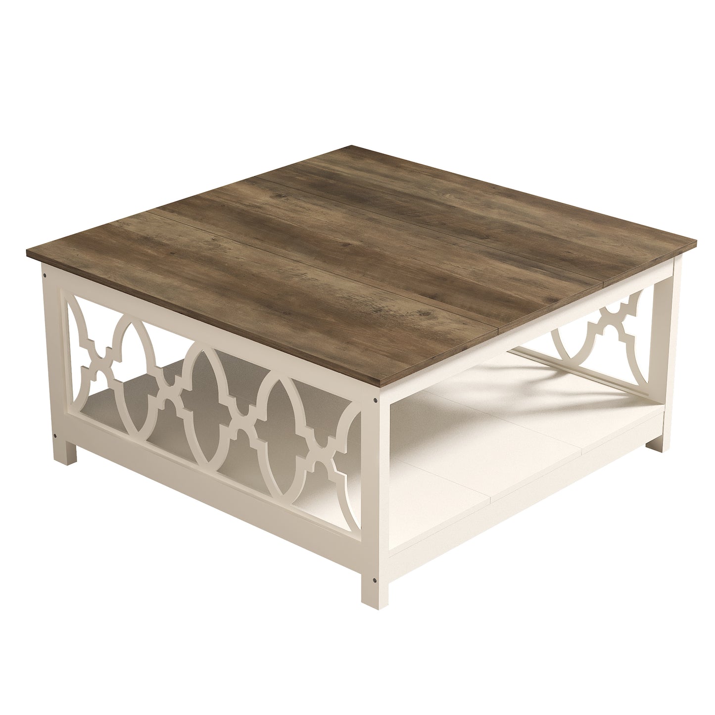 Galano Square Coffee Table with Open Cubby Storage 34.8" W × 34.9" D × 17.1" H
