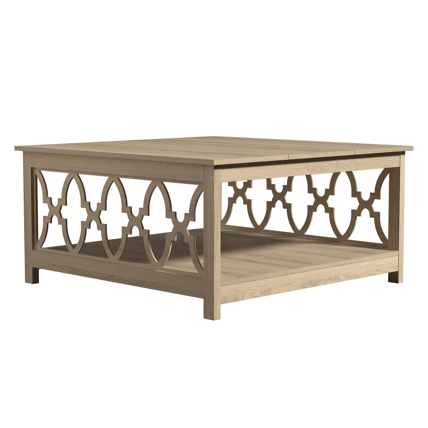 Galano Square Coffee Table with Open Cubby Storage 34.8" W × 34.9" D × 17.1" H