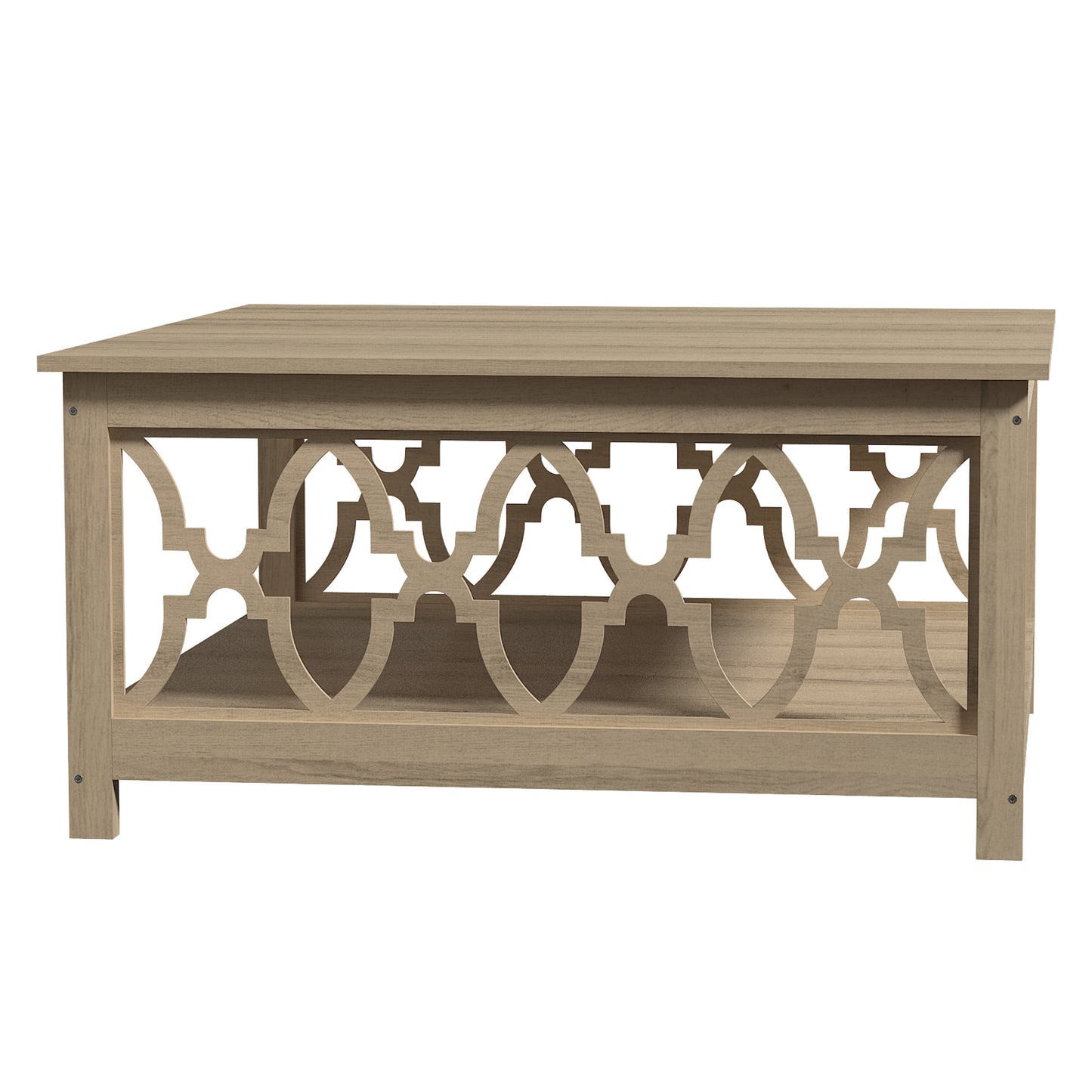 Galano Square Coffee Table with Open Cubby Storage 34.8" W × 34.9" D × 17.1" H