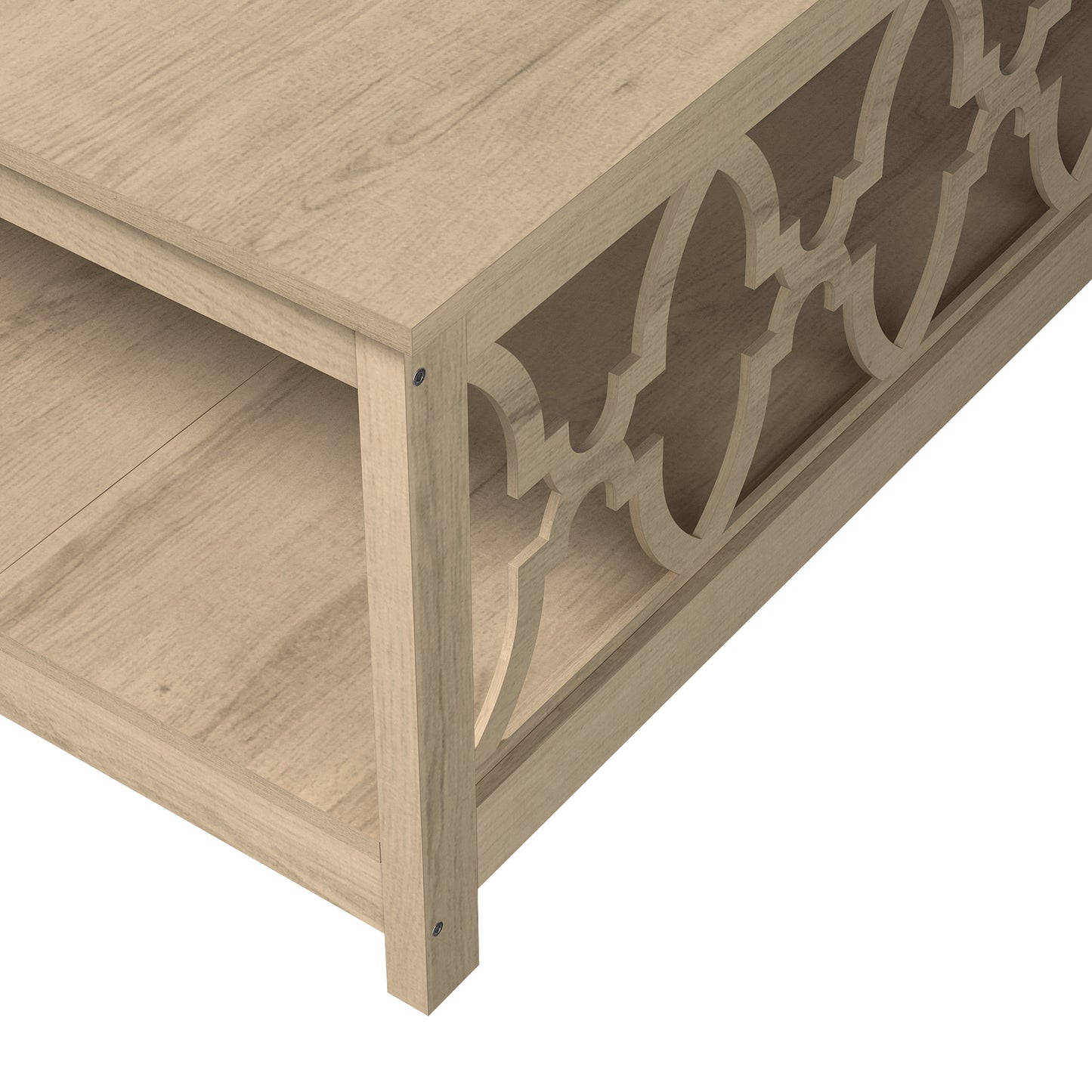 Galano Square Coffee Table with Open Cubby Storage 34.8" W × 34.9" D × 17.1" H