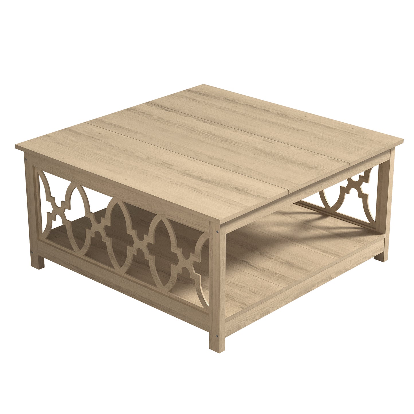 Galano Square Coffee Table with Open Cubby Storage 34.8" W × 34.9" D × 17.1" H