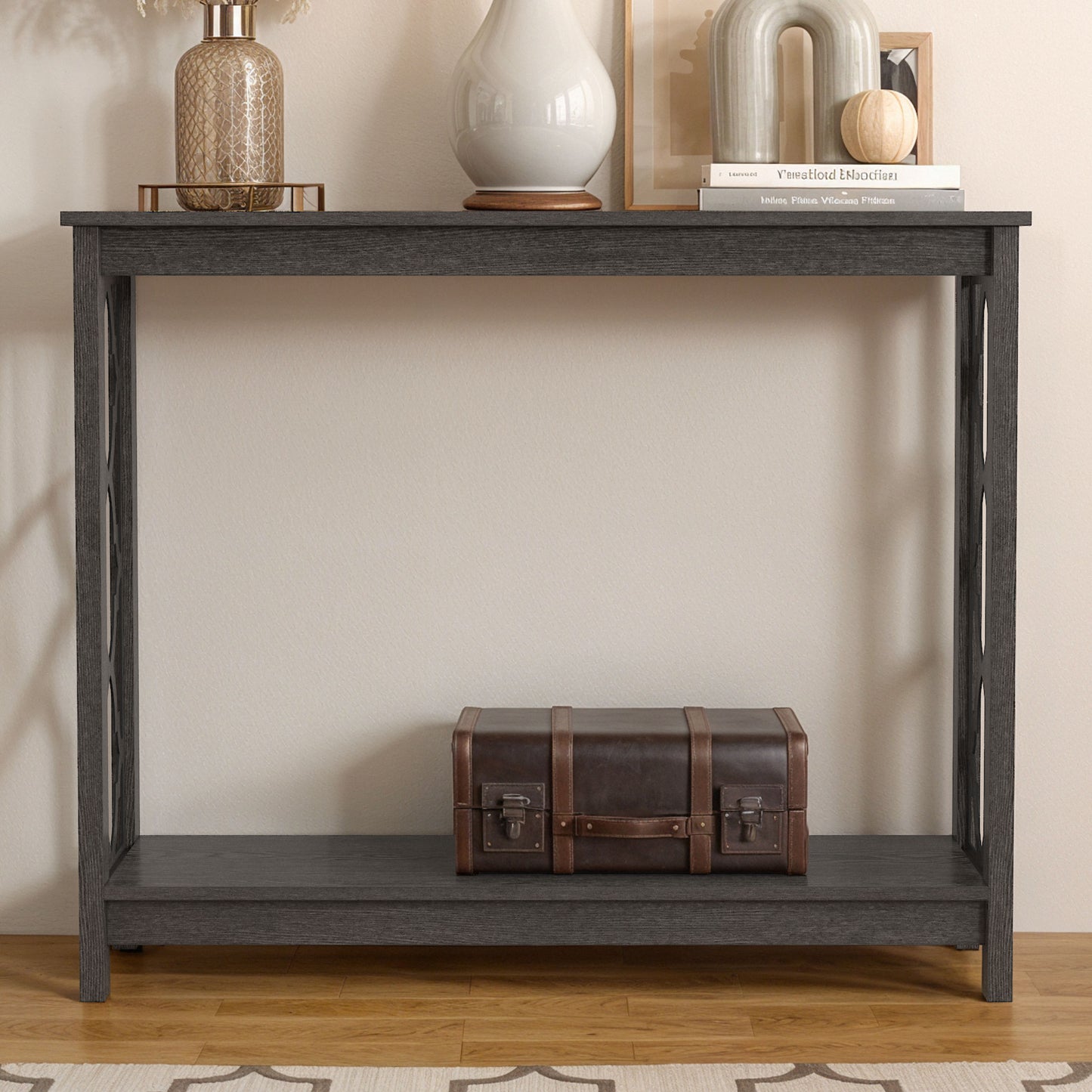 Galano Wood Console Table with Lower Shelf 38.1" W x 11.6" D x 31.5" H