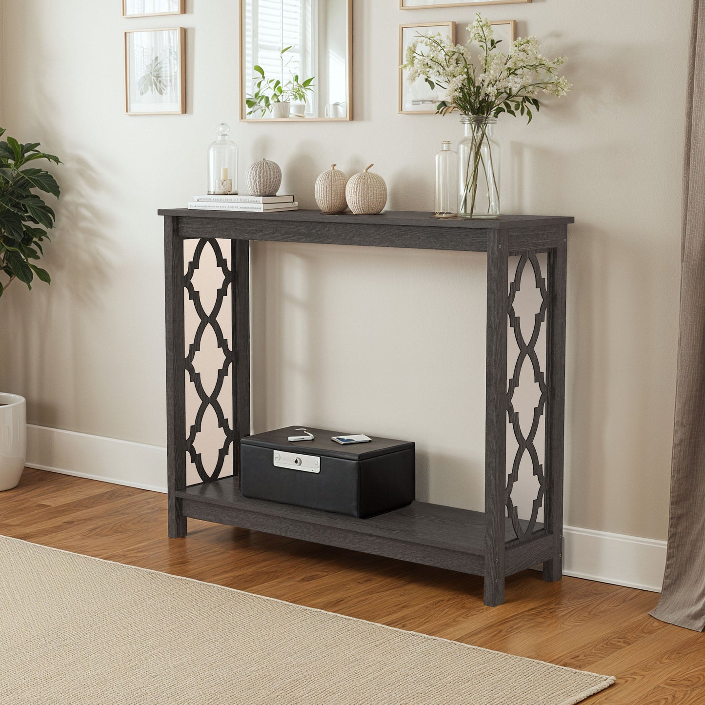 Galano Wood Console Table with Lower Shelf 38.1" W x 11.6" D x 31.5" H