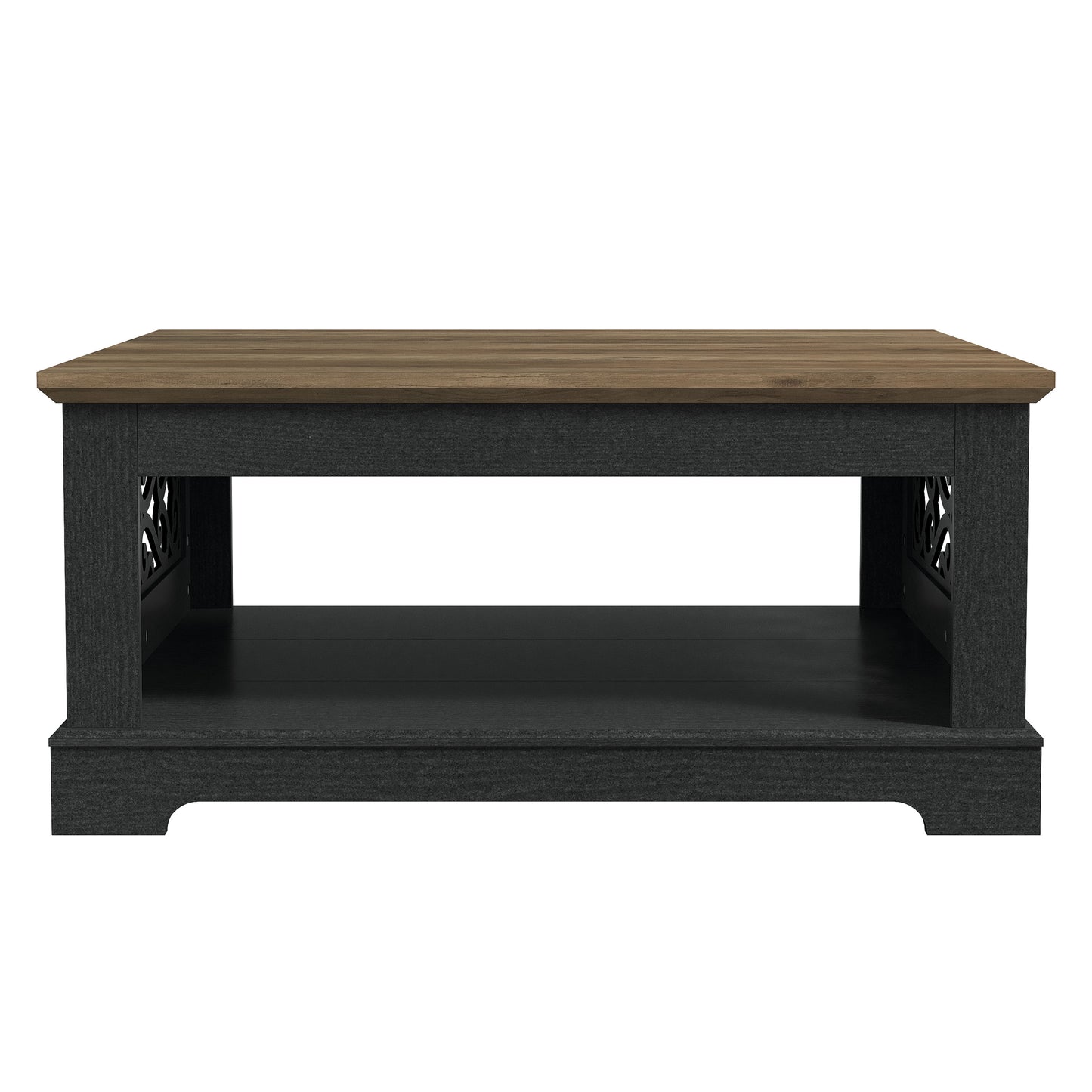 Galano Wood Coffee Table with Storage Shelf 34.8" W x 34.8" D x 16.1" H