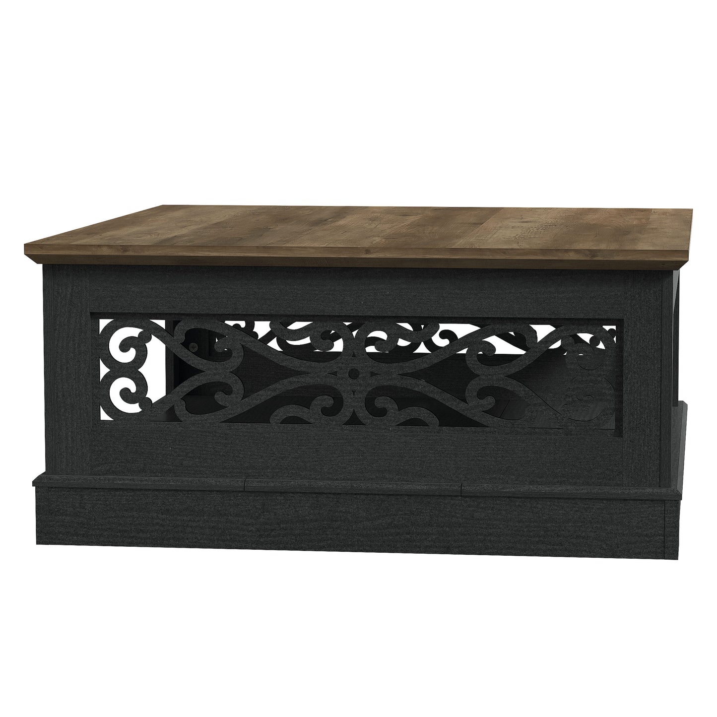 Galano Wood Coffee Table with Storage Shelf 34.8" W x 34.8" D x 16.1" H