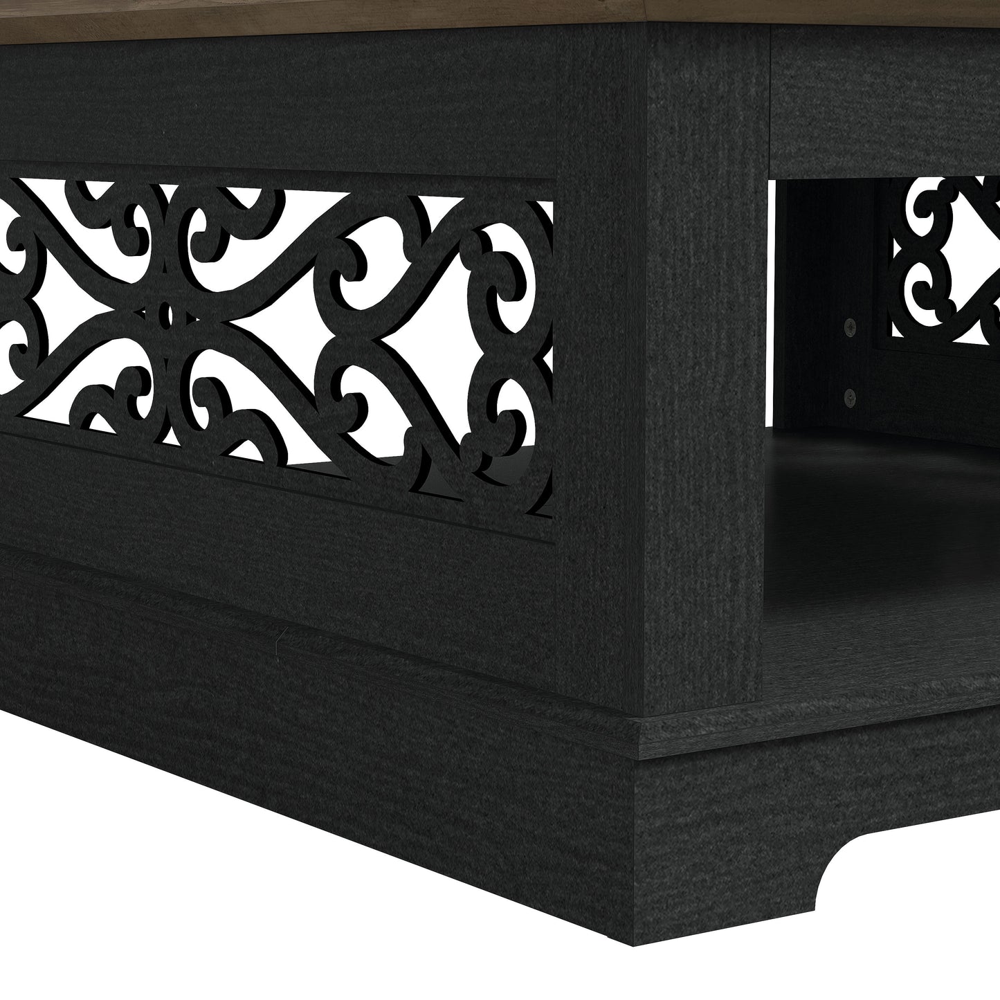 Galano Wood Coffee Table with Storage Shelf 34.8" W x 34.8" D x 16.1" H