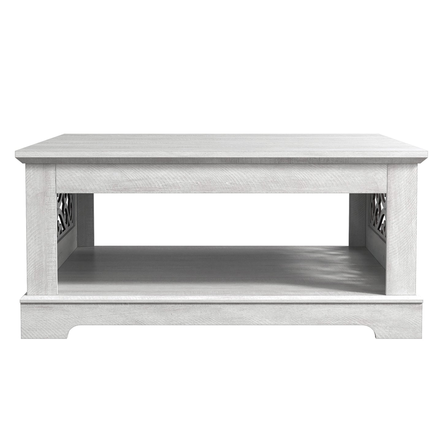 Galano Wood Coffee Table with Storage Shelf 34.8" W x 34.8" D x 16.1" H