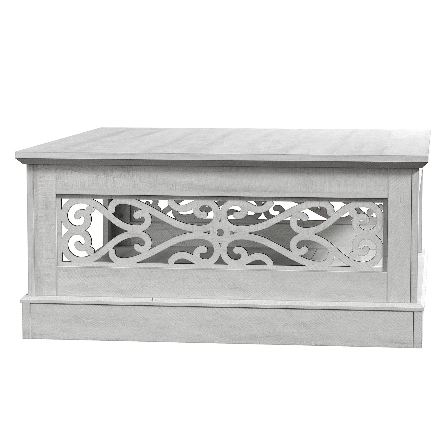 Galano Wood Coffee Table with Storage Shelf 34.8" W x 34.8" D x 16.1" H