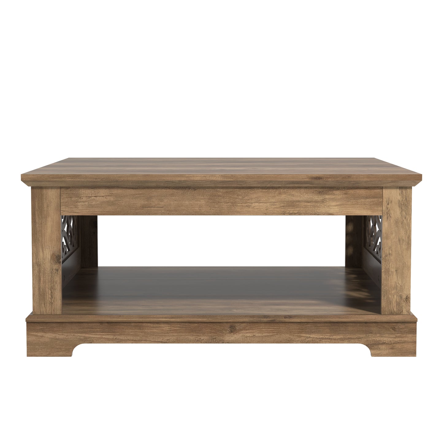 Galano Wood Coffee Table with Storage Shelf 34.8" W x 34.8" D x 16.1" H