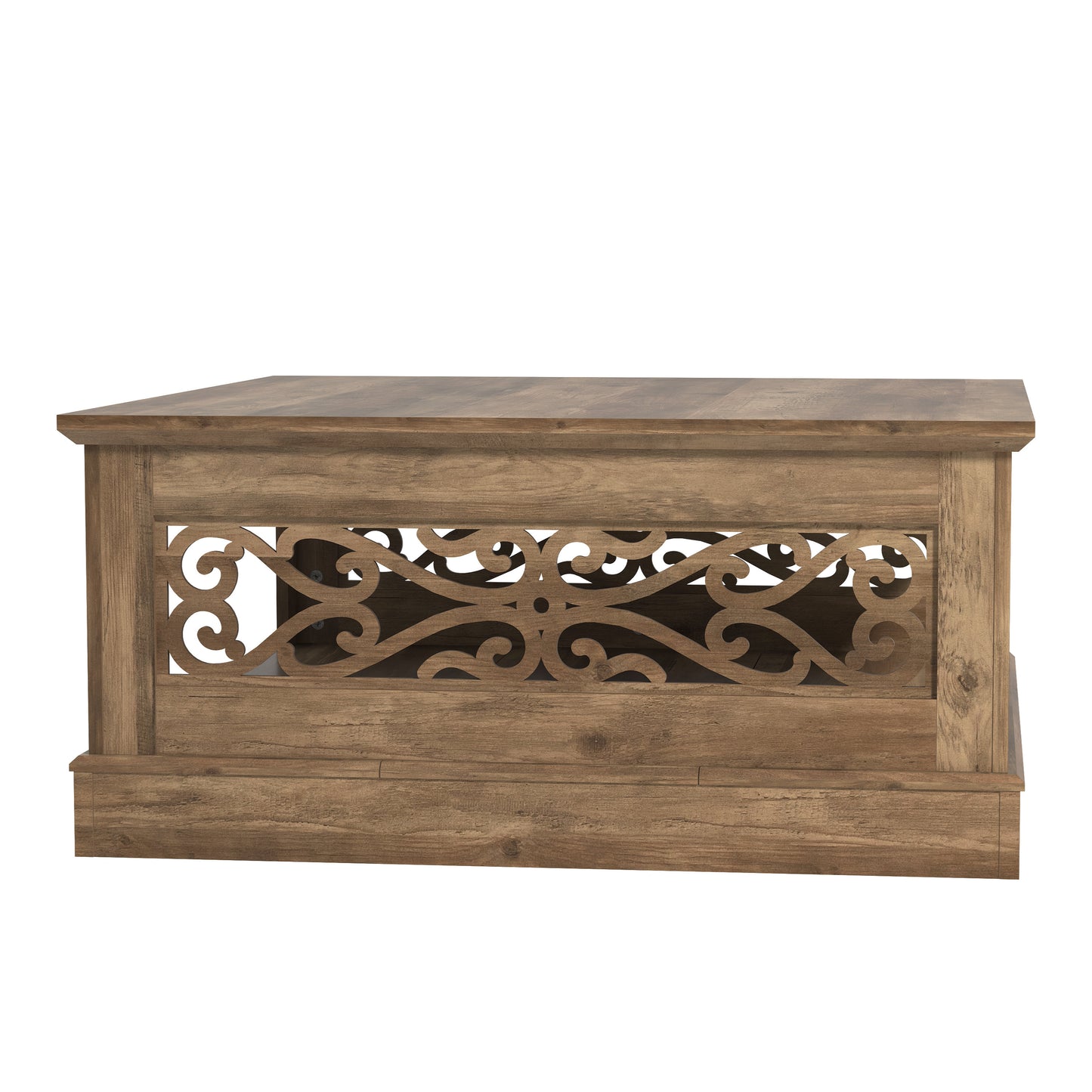 Galano Wood Coffee Table with Storage Shelf 34.8" W x 34.8" D x 16.1" H